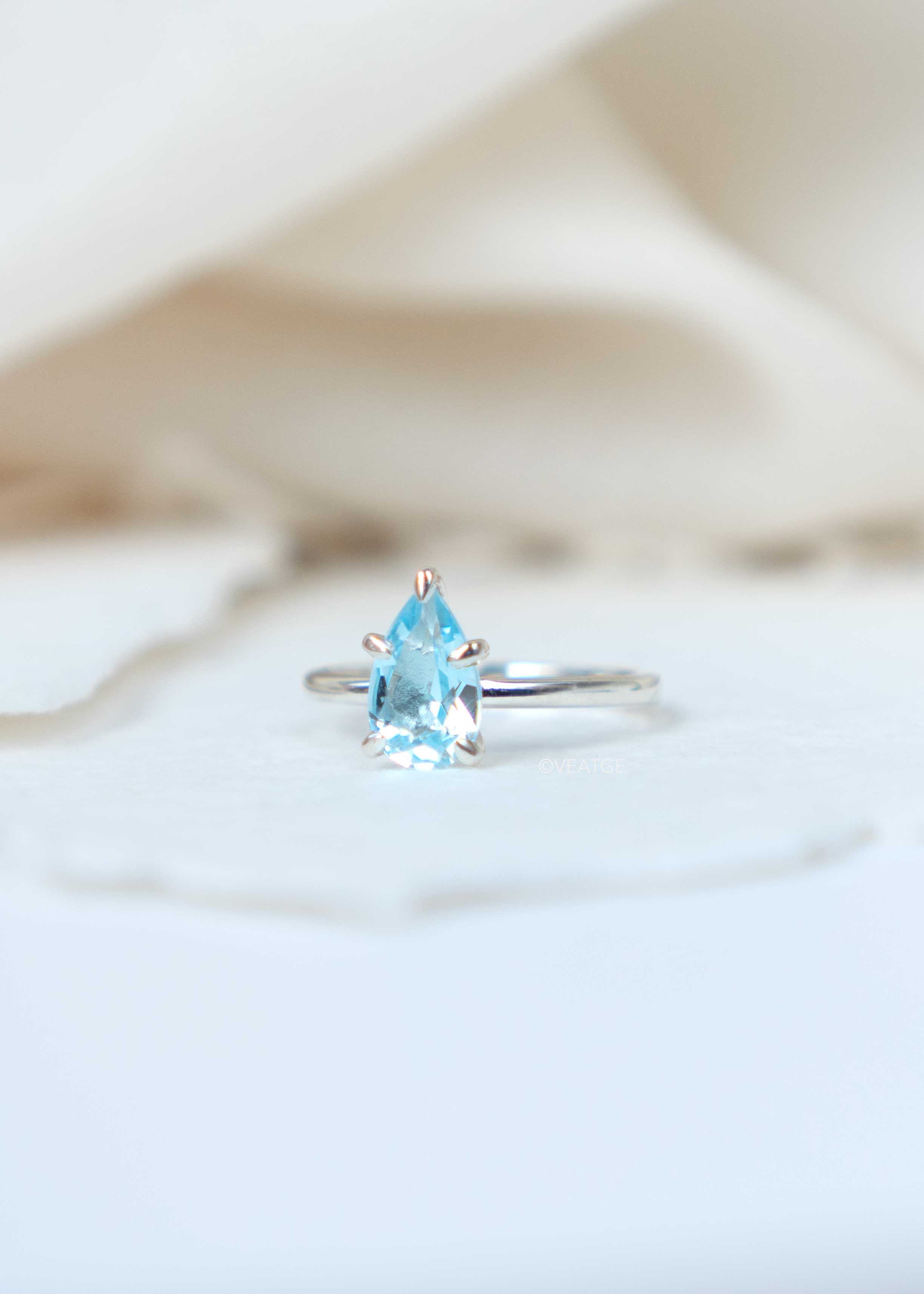 Teardrop blue hot sale topaz ring