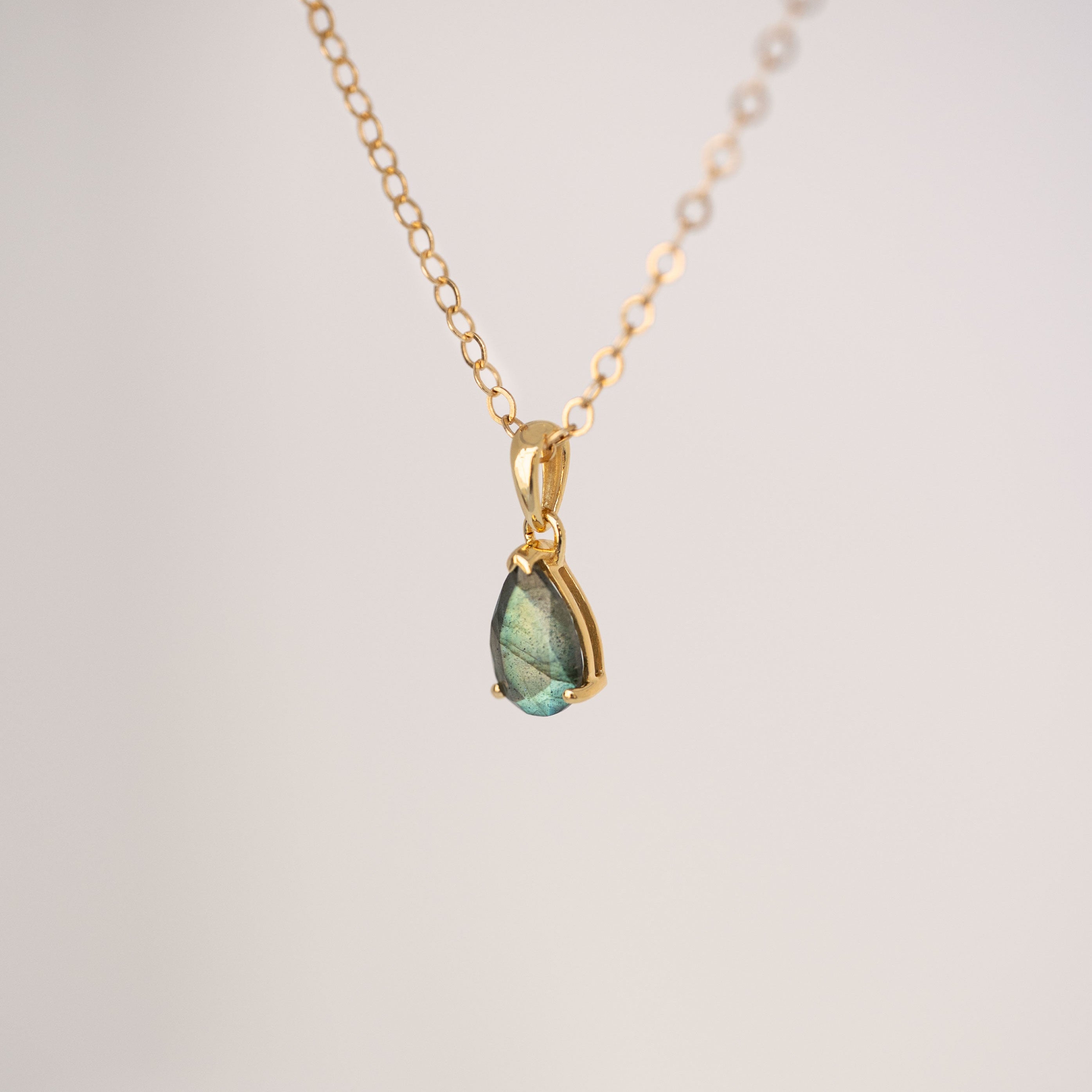 Labradorite Pear Necklace and Earring Gift Set