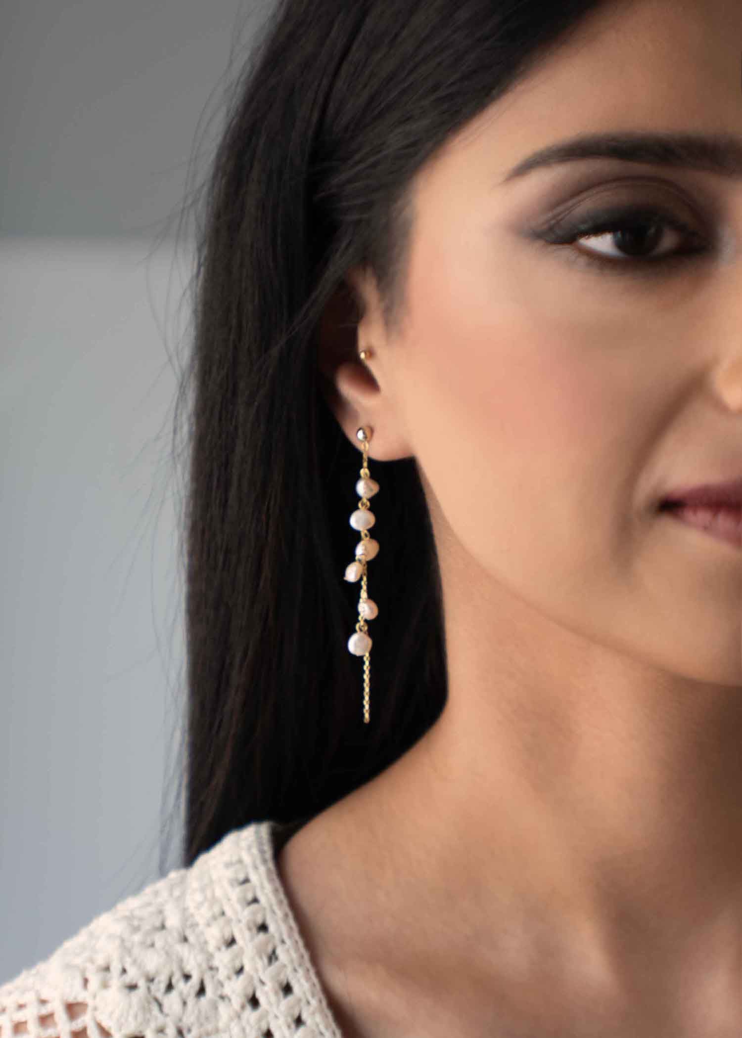 Drop Earrings | 18K Gold Easton Front-To-Back Earrings – REBELLIOUS GRACE