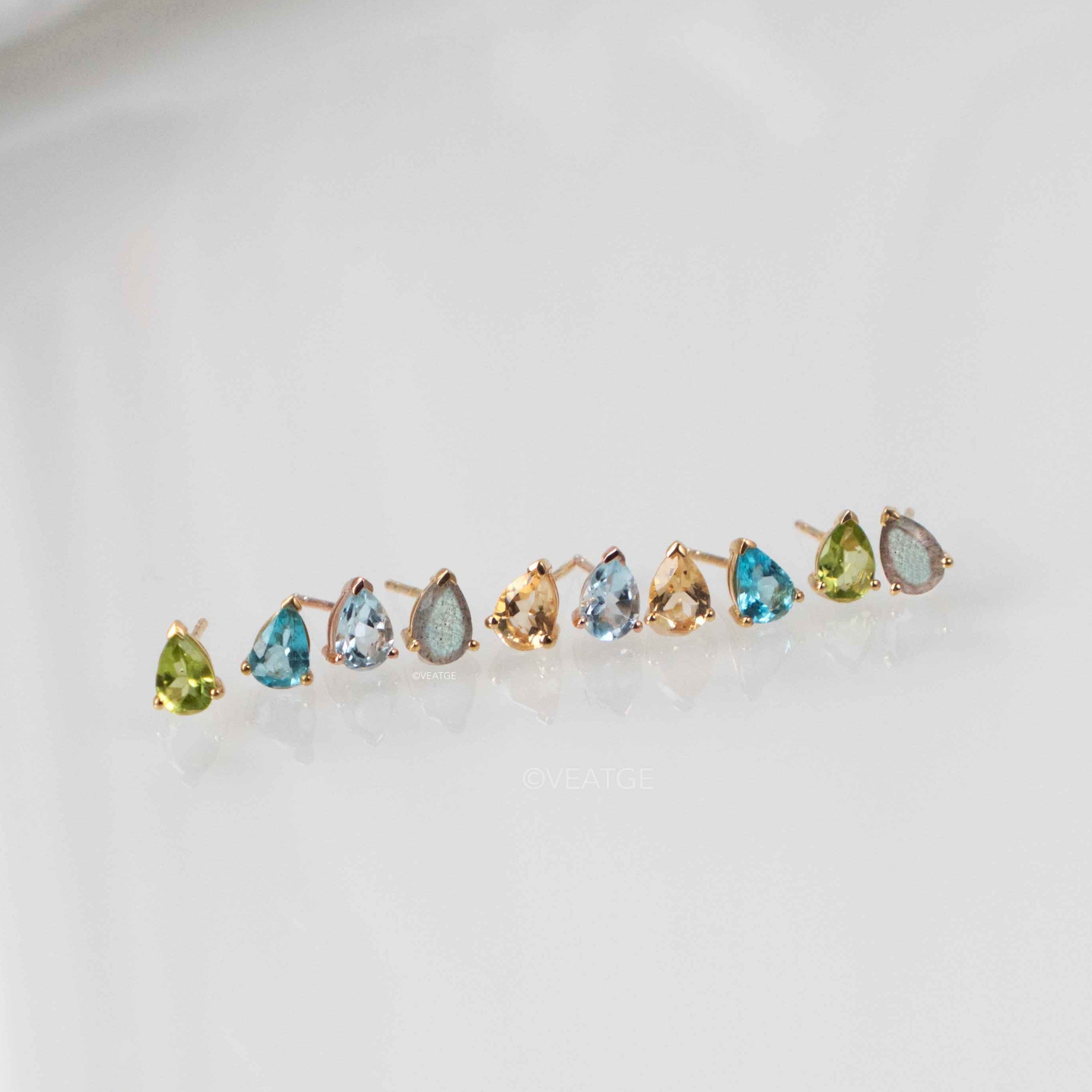 Peridot Pear Stud Earrings