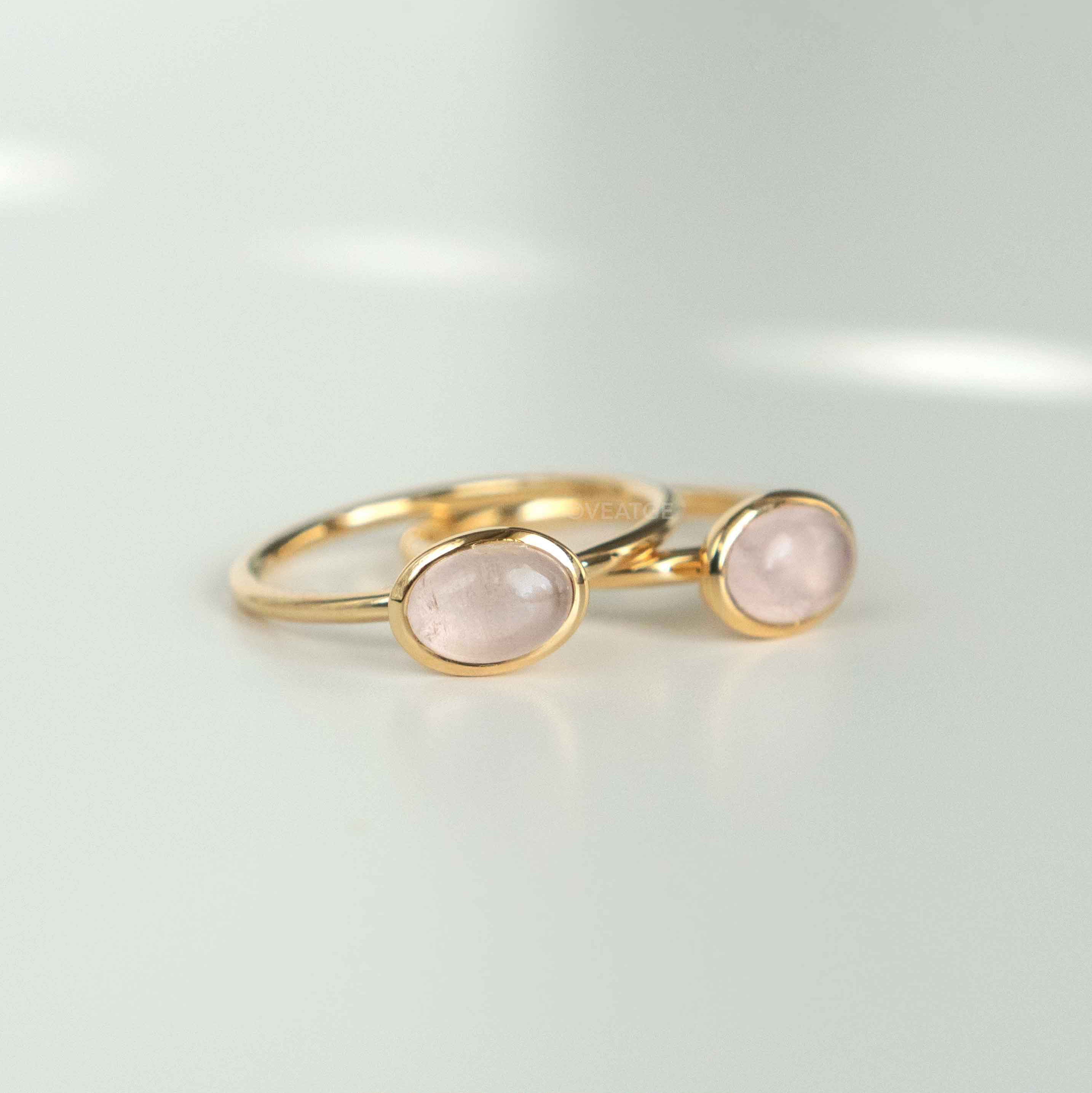 14k Opal Buttercup Ring Rose Quartz Buttercup Ring