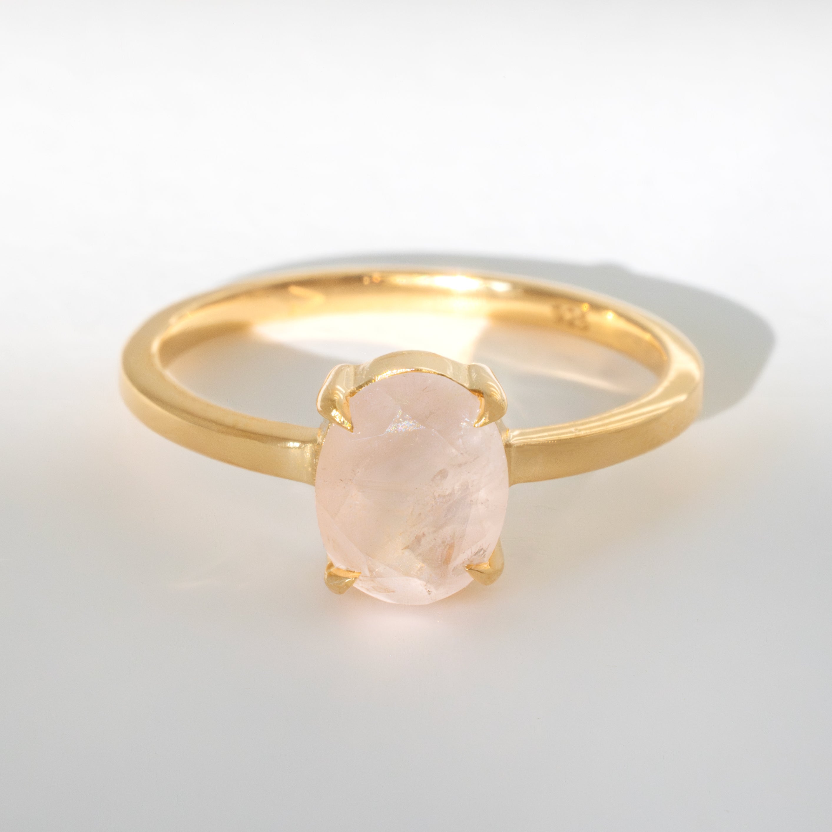 Rose Quartz Natural Gemstone Ring 14k Gold, Birthday Gift for Mom, Anniversary Gifts for Wife