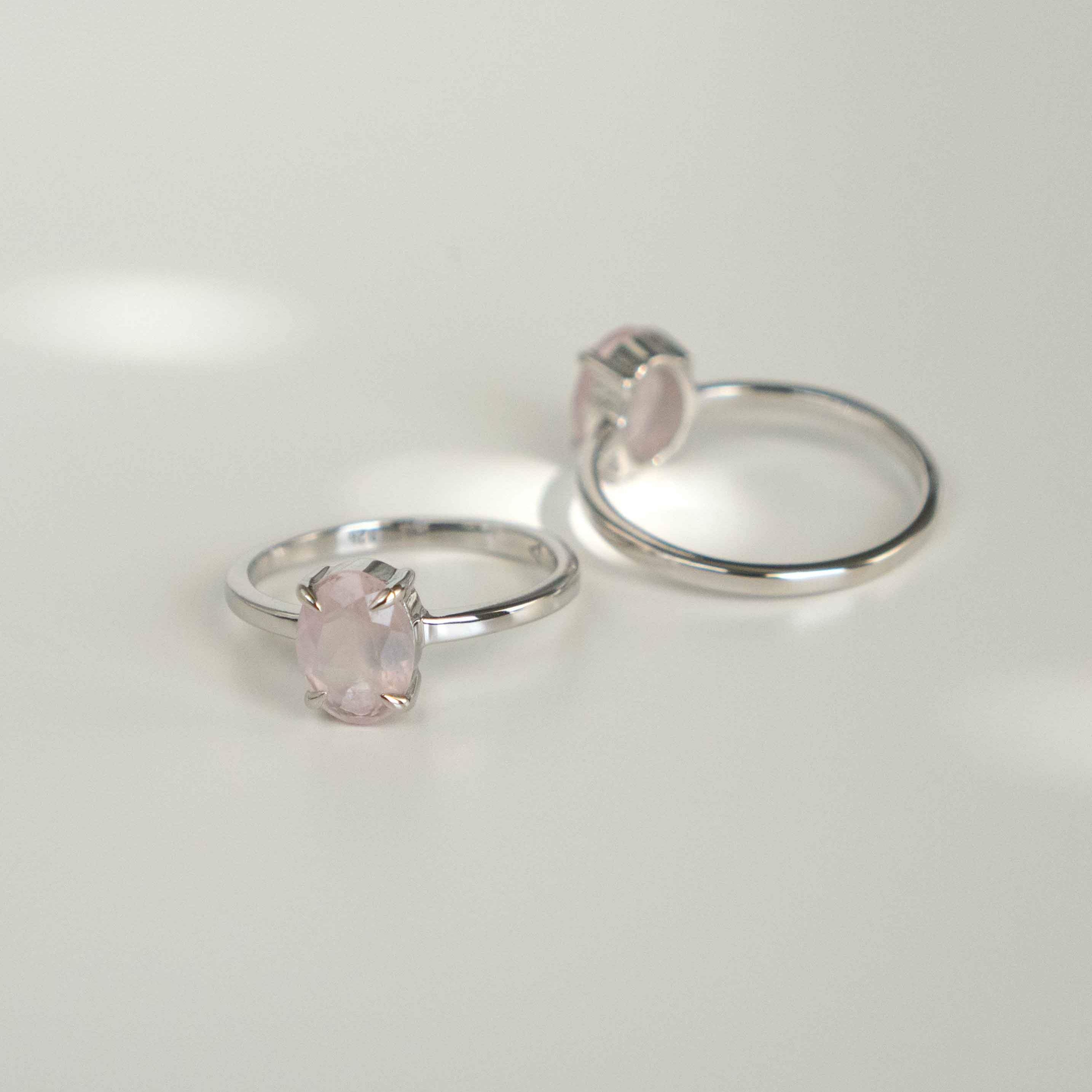 Rose Quartz Ring in 925 sterling silver