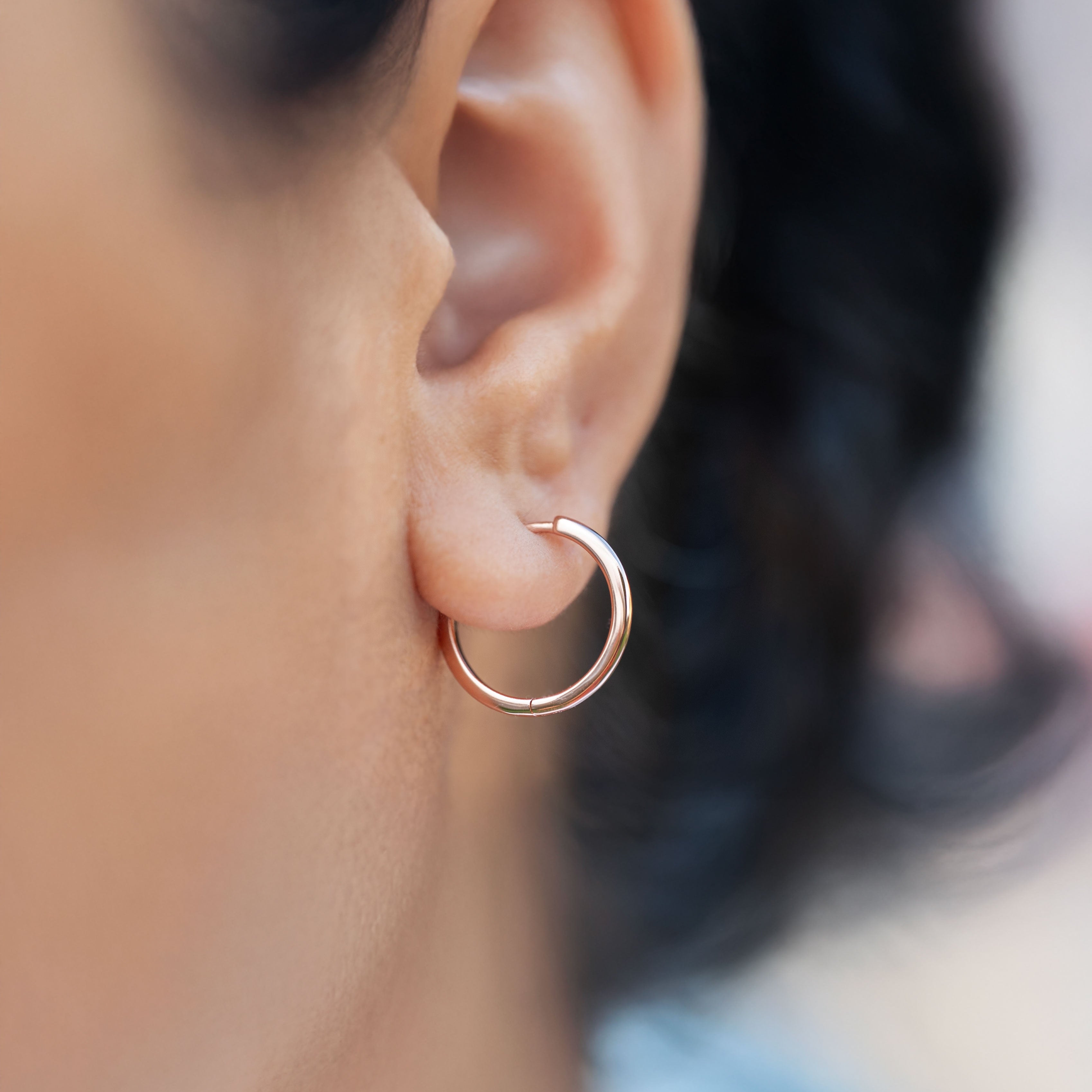 Rose gold hoops gold filled