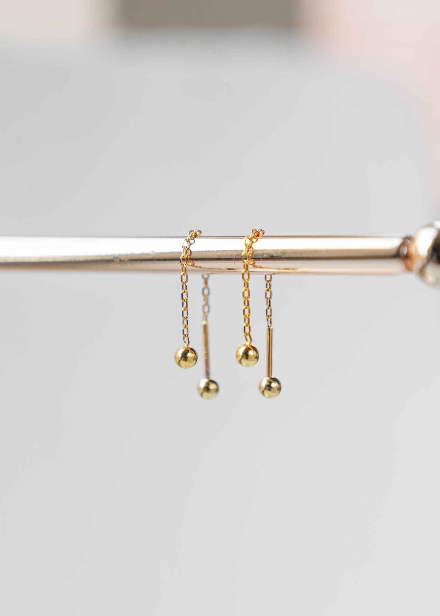 Front and Back Essential Threaders for Everday Earrings Gold Lightweight Sleeper Live In Earrings Sterling Silver Threader earrings to wear in the shower and sleep in gifts for girls