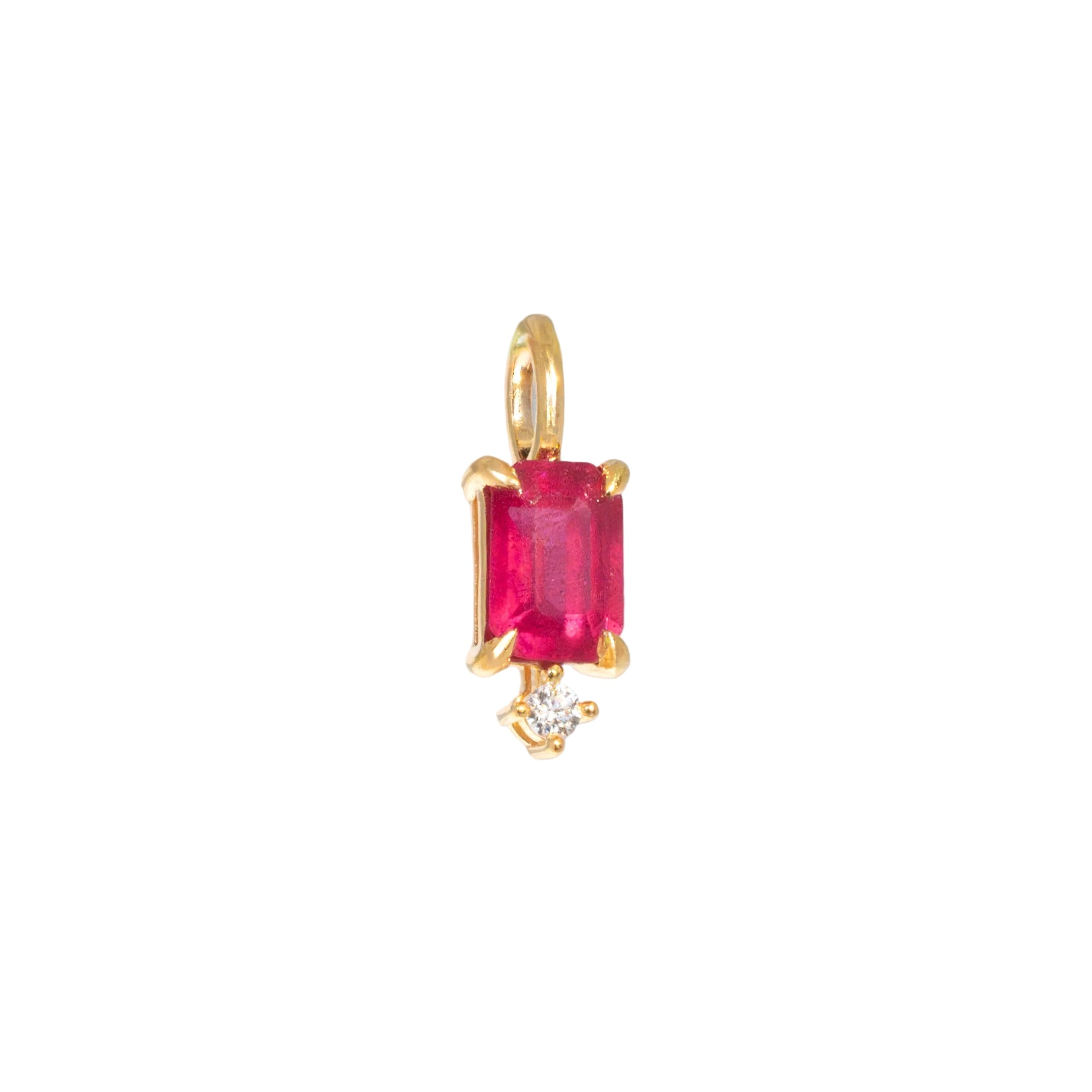 ruby charm pendant necklace 