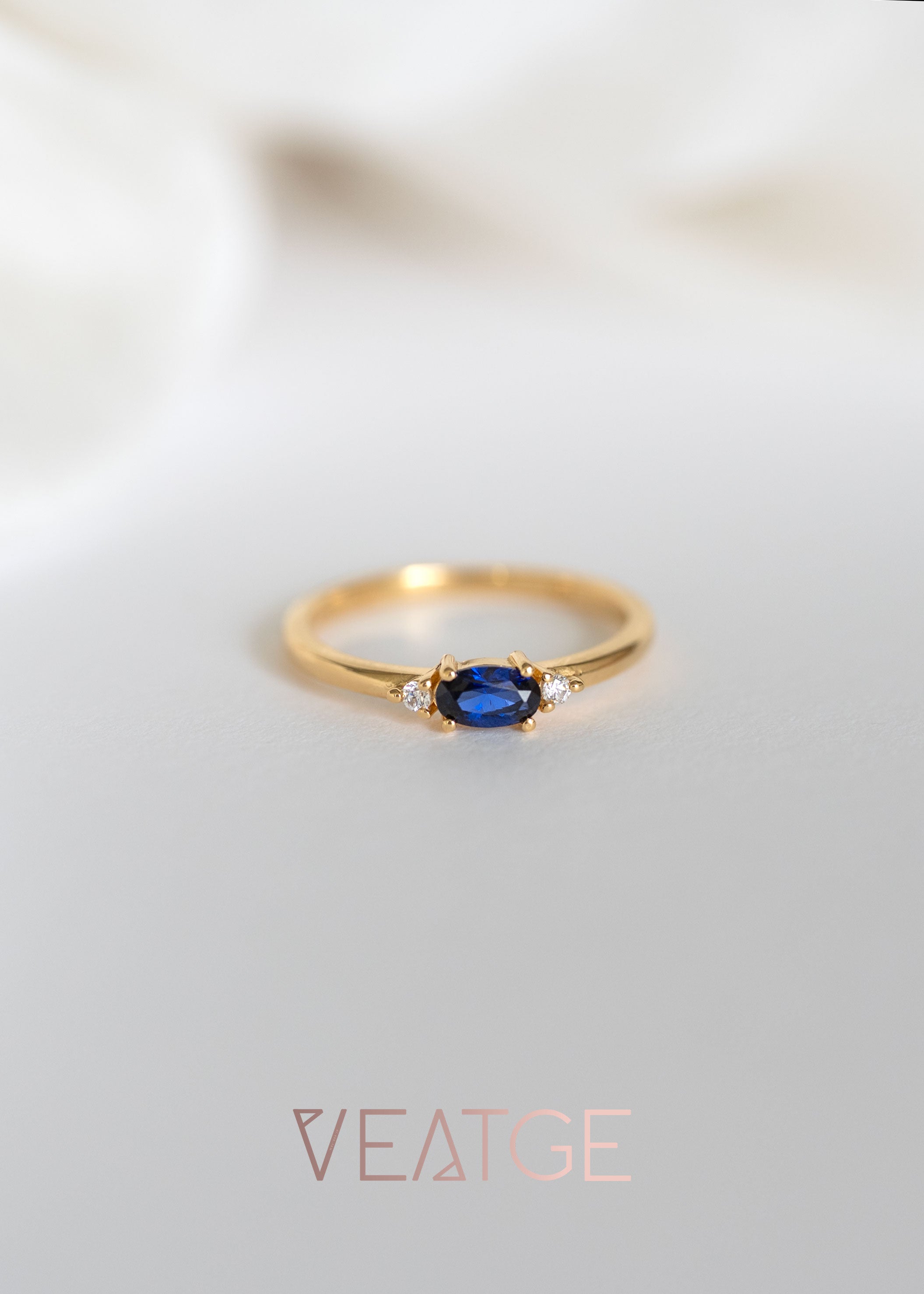 Sapphire Dainty Stacking ring gold