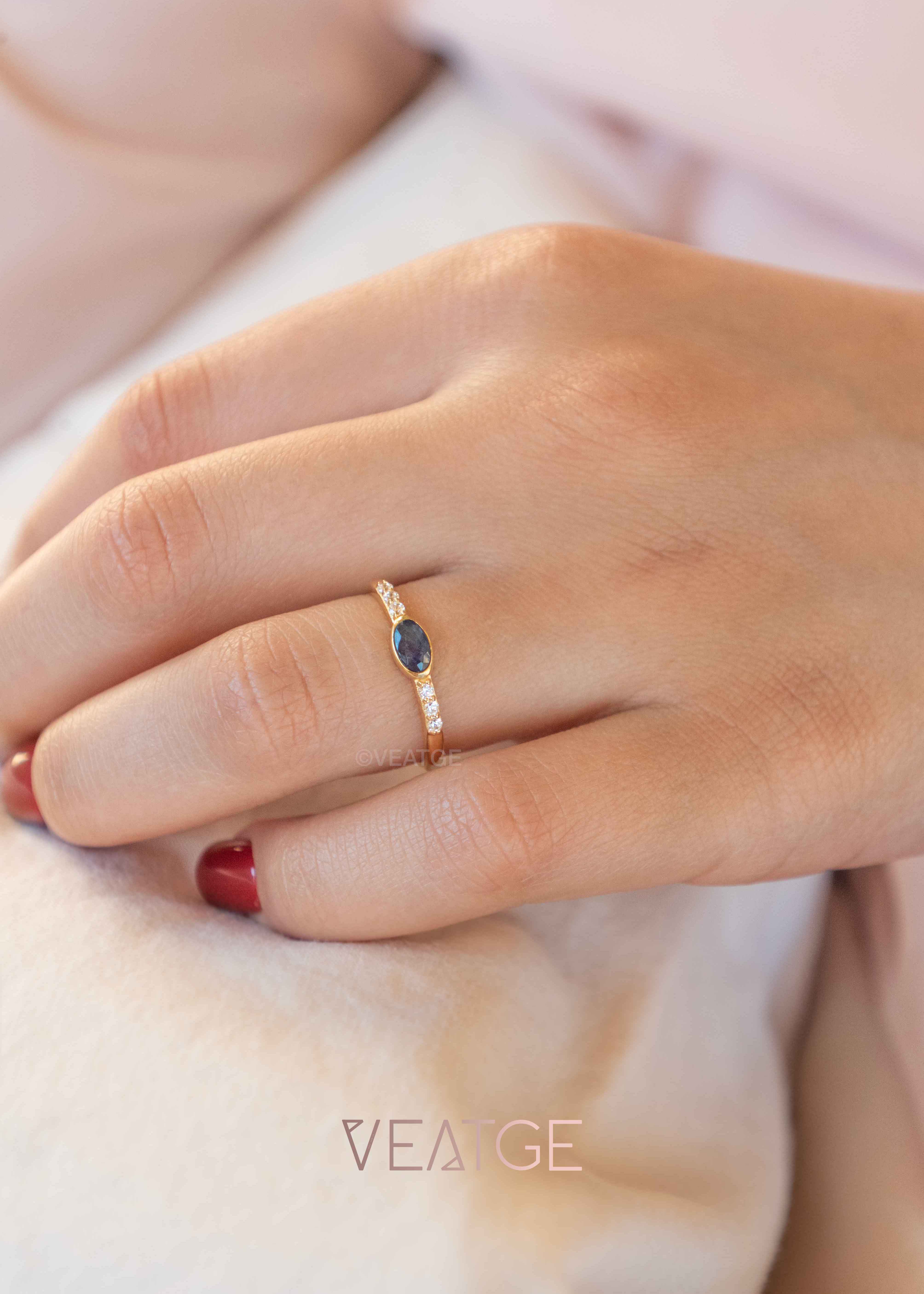 Genuine Sapphire stacking ring band