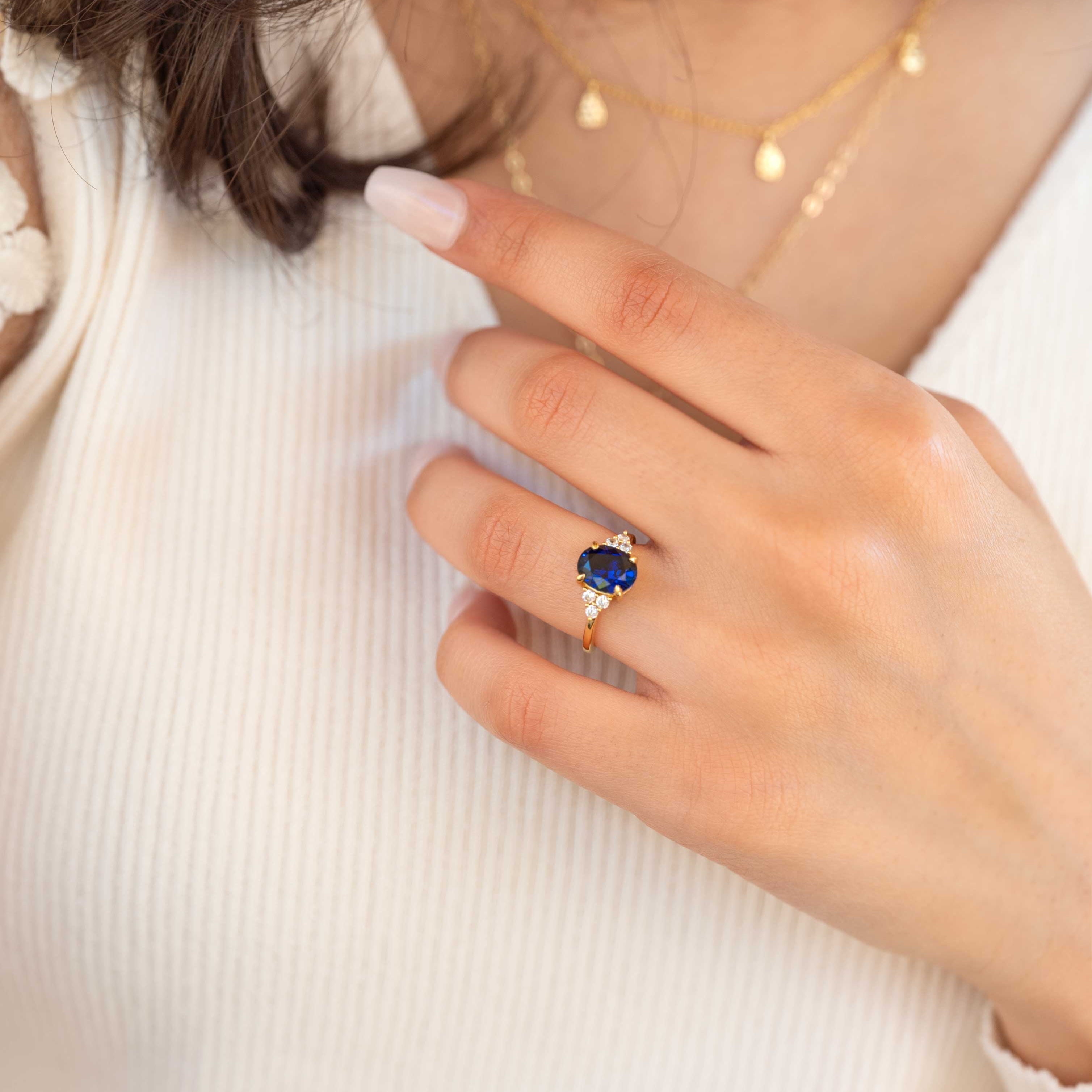 Sapphire_Ring_Gold_Vermeil Engagement Rings for Women
