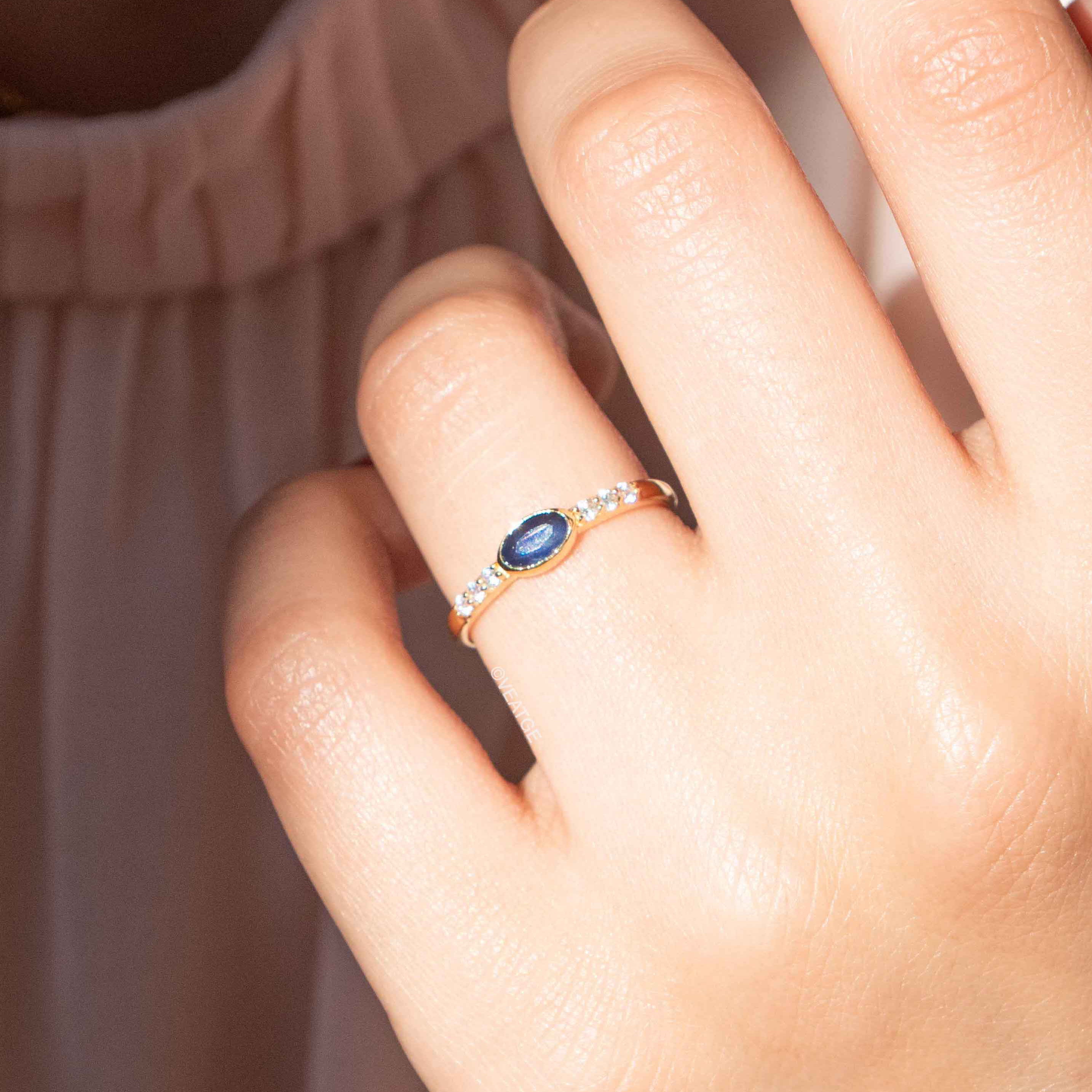 Genuine Sapphire stacking ring band