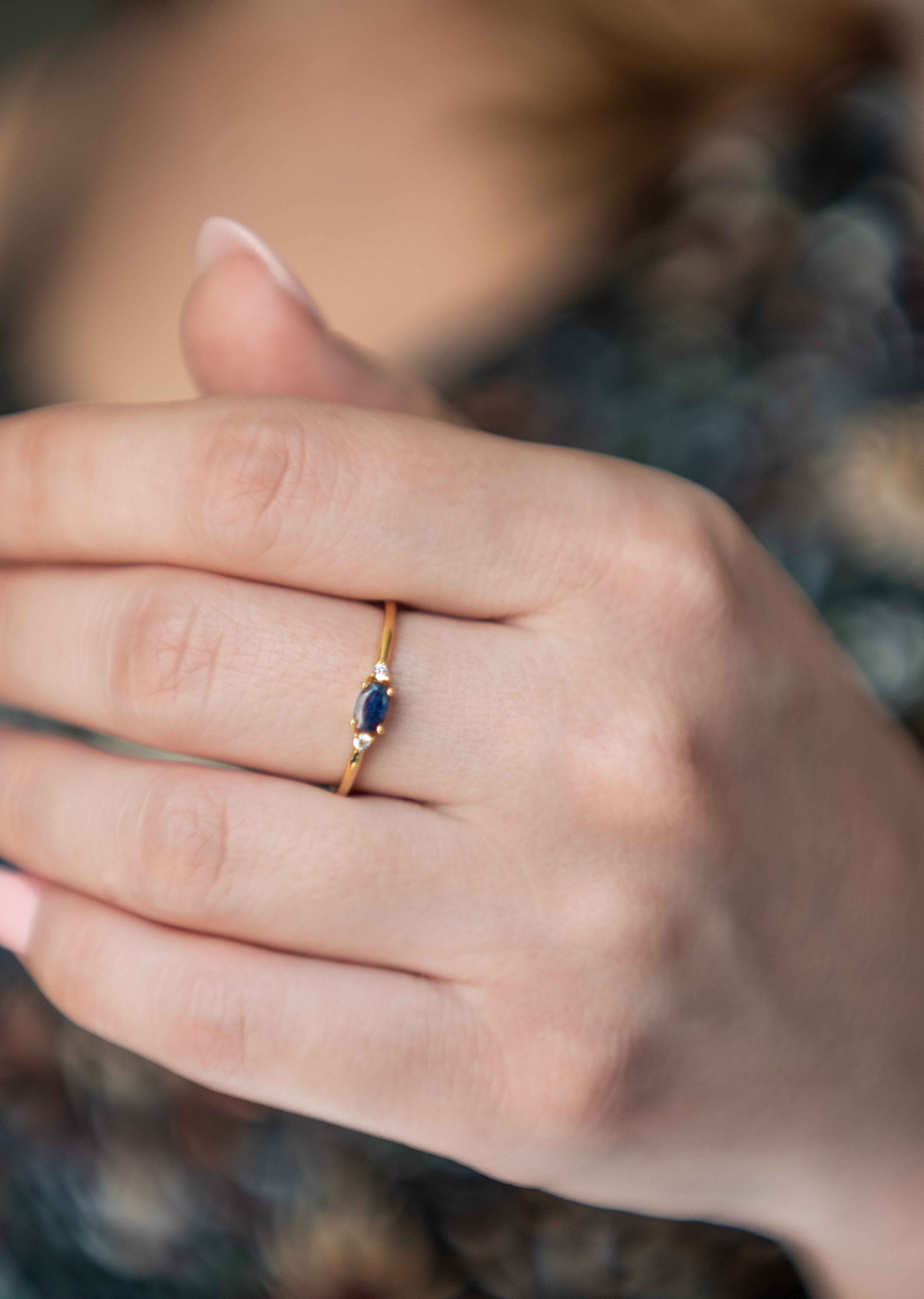 September Birthstone - Sapphire Stacking Ring