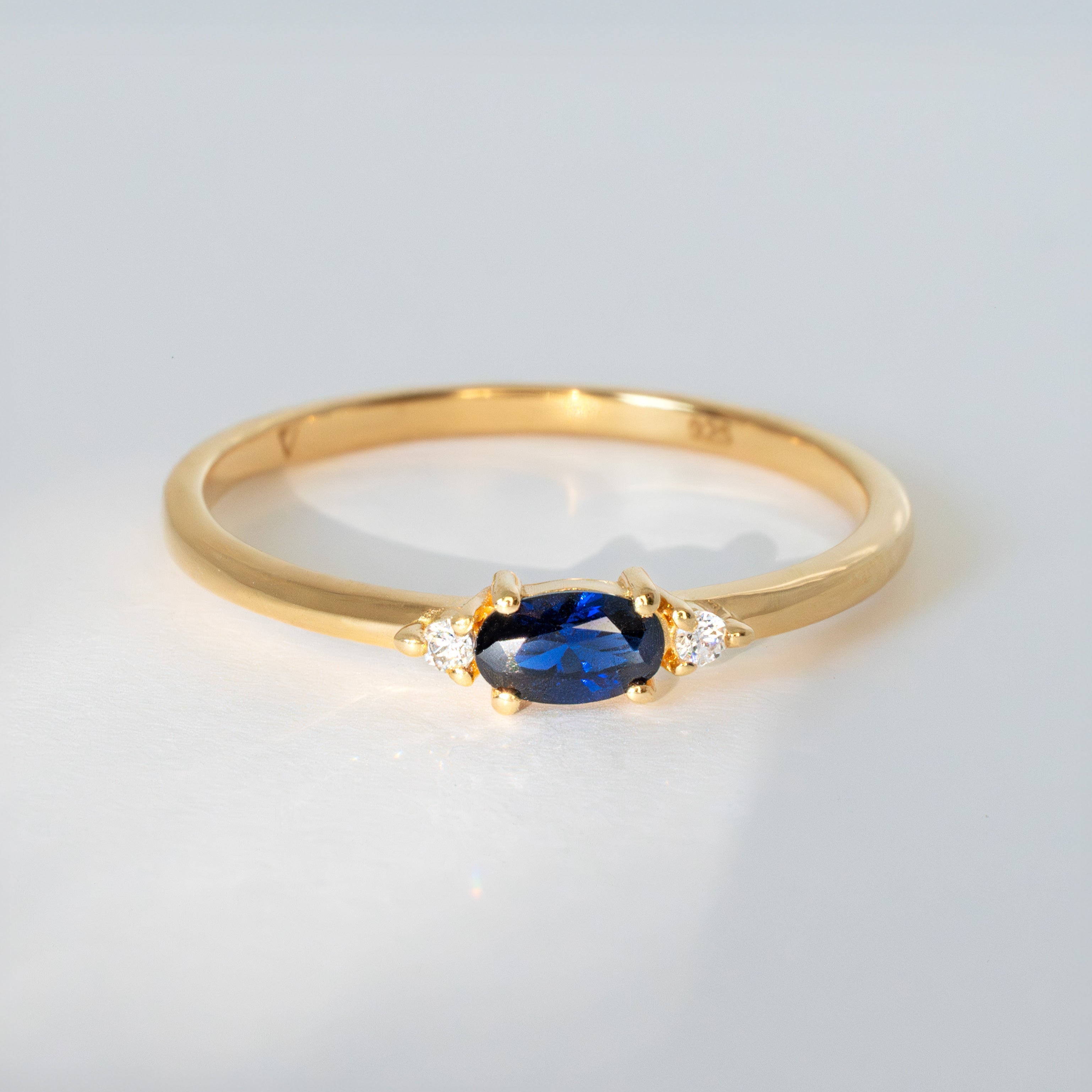 Blue Sapphire Ring Gold September Birthstone, Dainty Stacking Ring, Genuine Natural Gemstone Jewelry, 14k gold vermeil, Mom Birthday Gifts, Stacking Rings, Stackable Rings