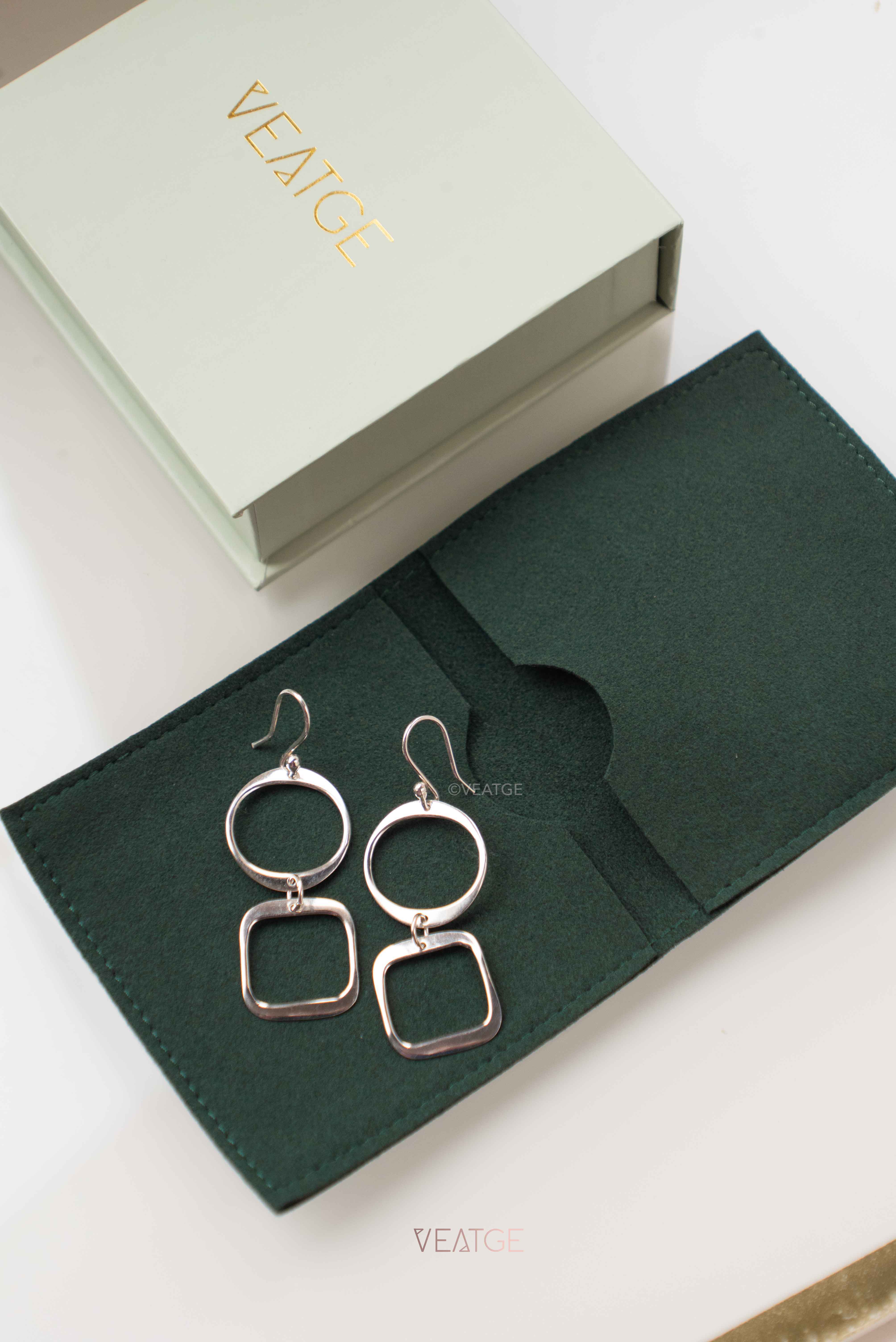 Geometric Earrings Silver, 925 Sterling Silver, Silver Earring Dangle, Unique Handmade Jewelry, Unique Gifts for Mom, Gift for Wife, Large Silver Earrings