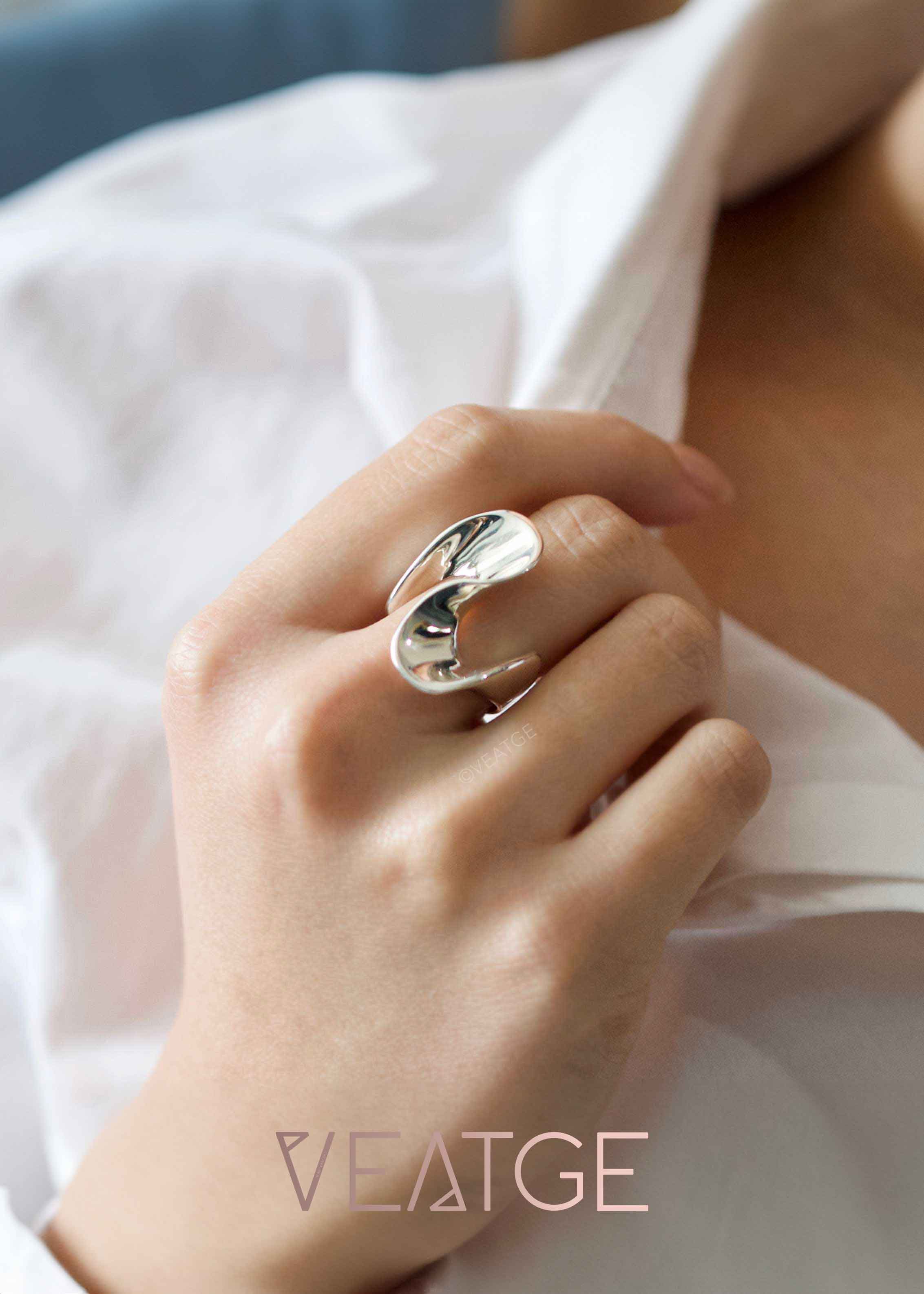 Swirl Statement Silver Ring