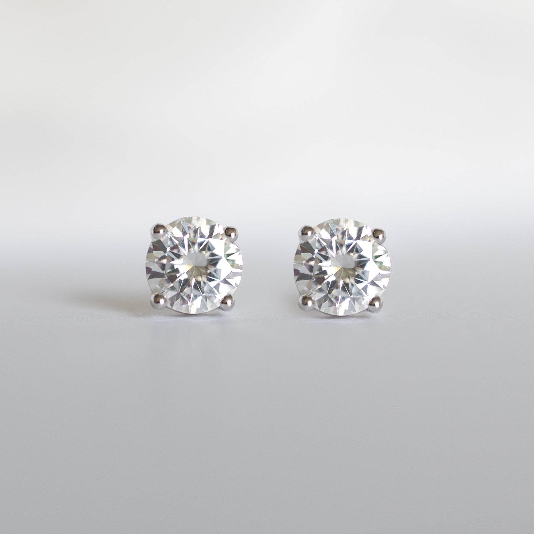Moissanite Stud Earrings Brilliant Cut