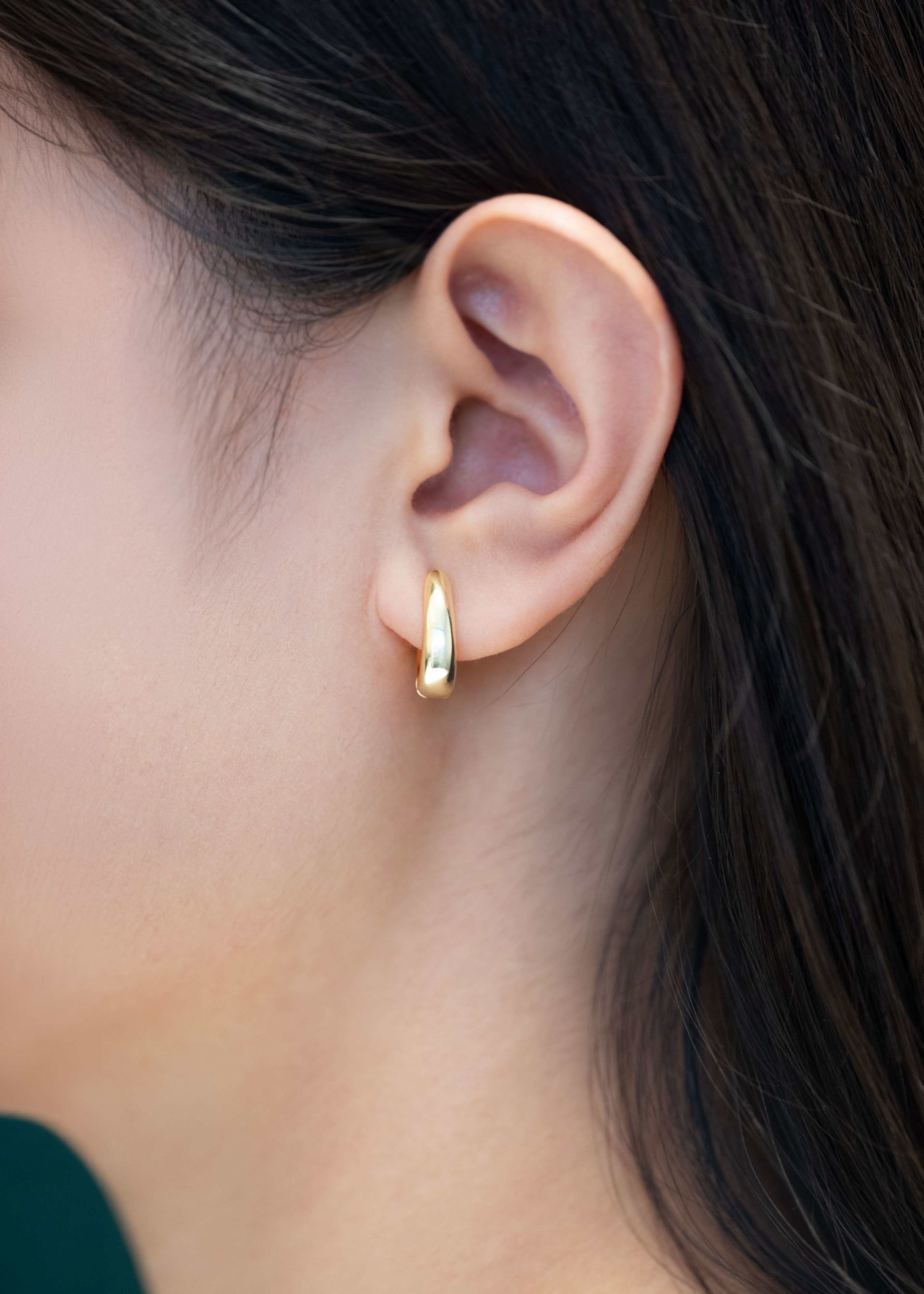 14k gold hoops chunky earrings