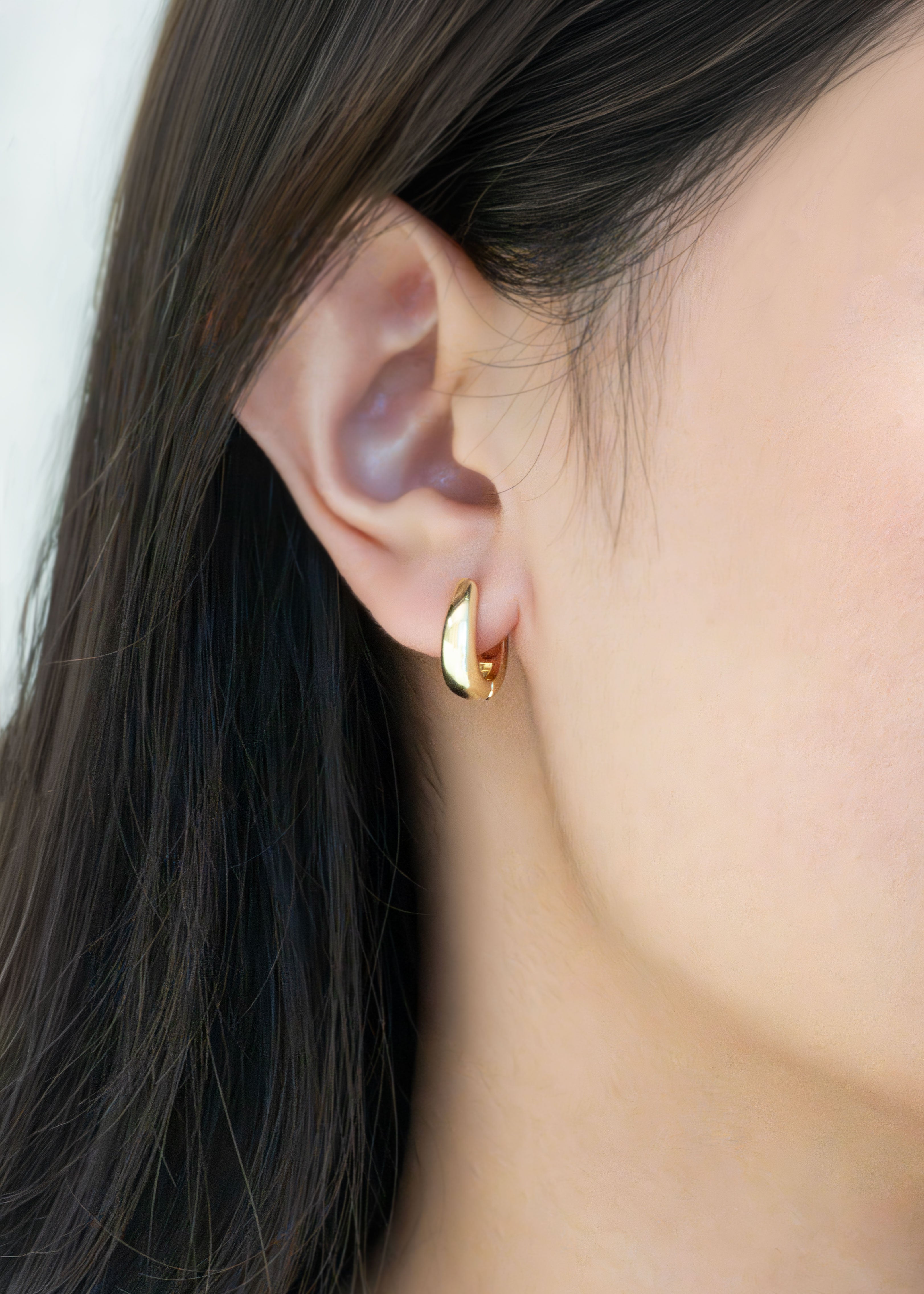 14k gold hoops chunky earrings