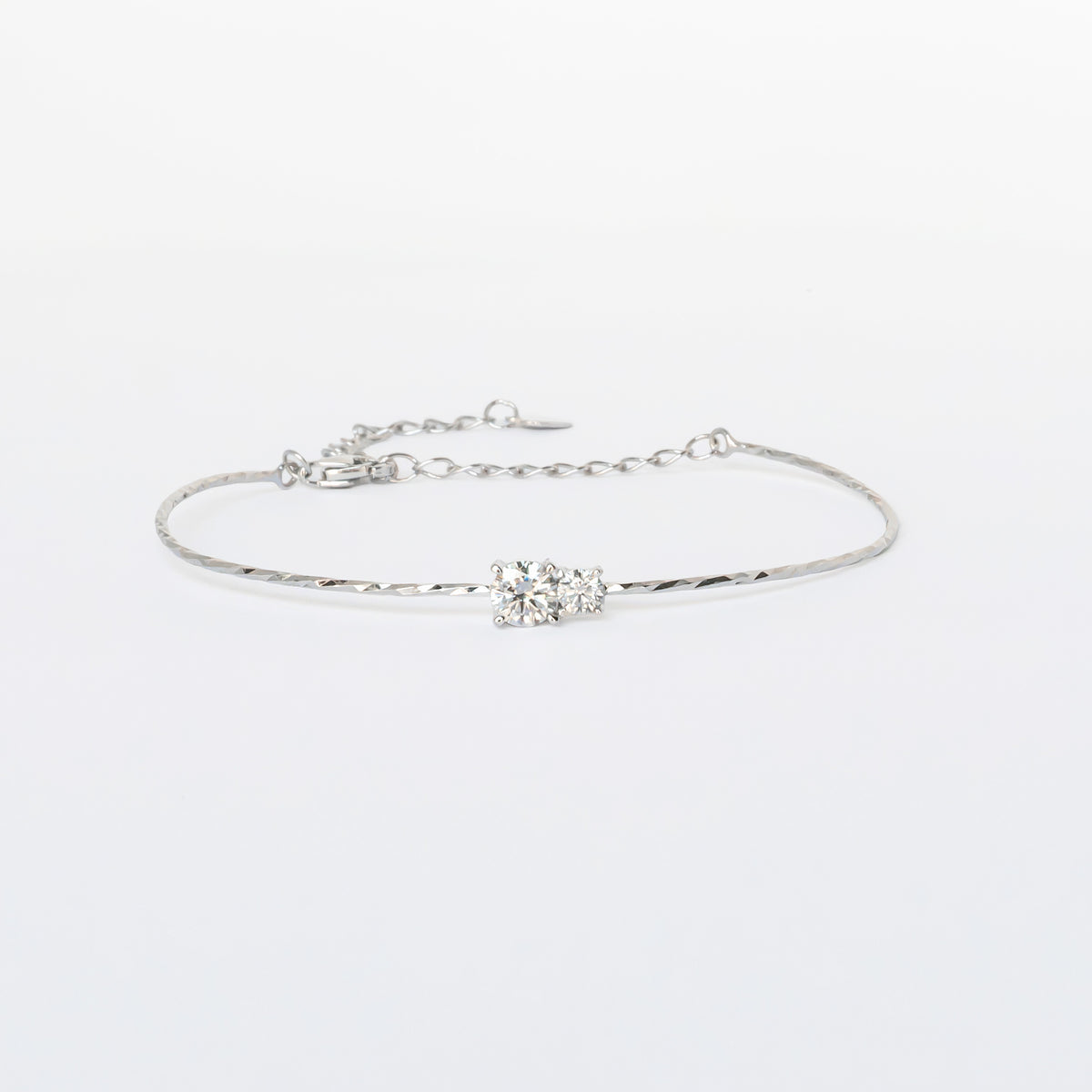 Toi Et Moi Silver Moissanite-Bracelet1 Mother Daughter Gift