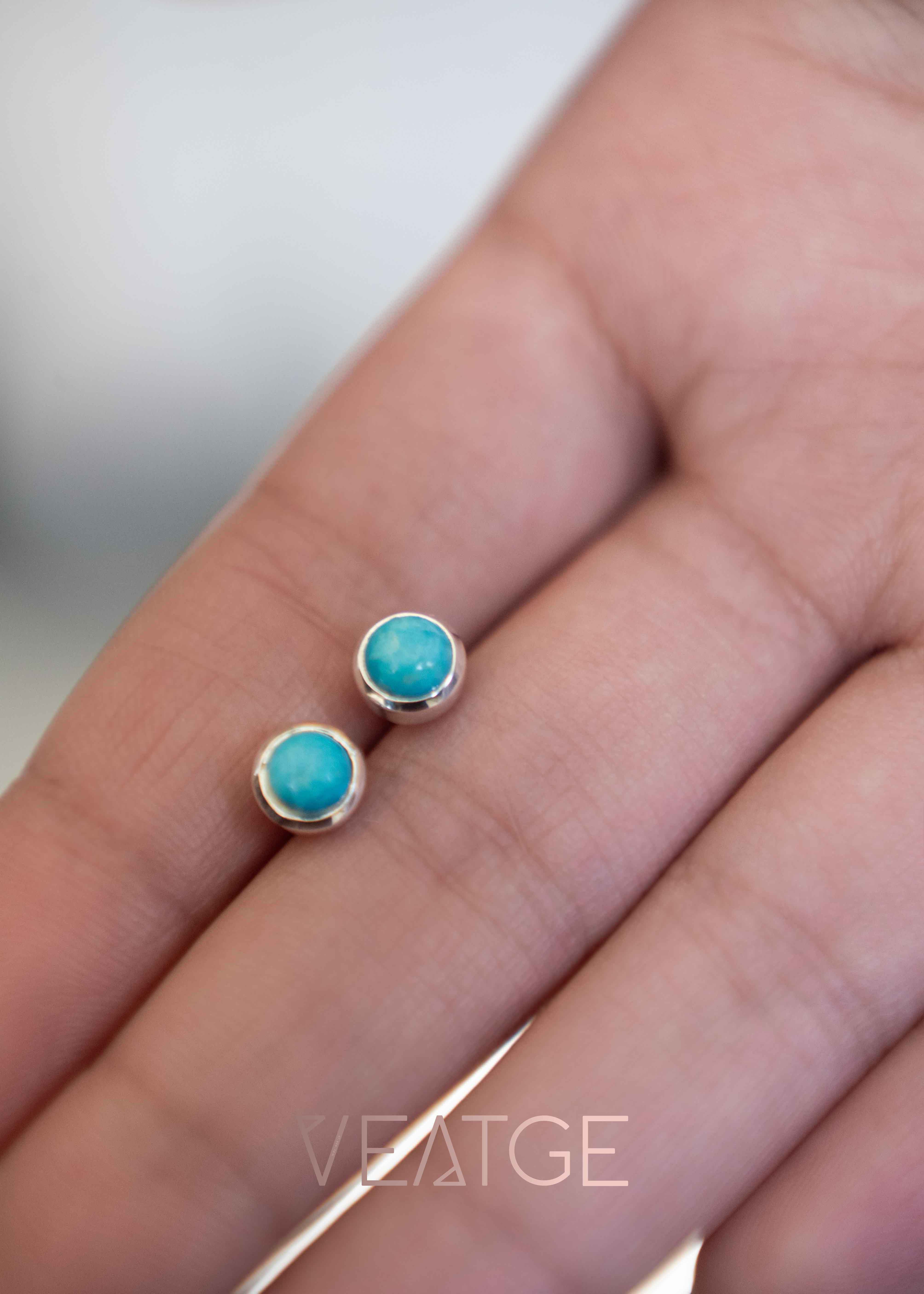 Genuine Arizona Turquoise Studs - small