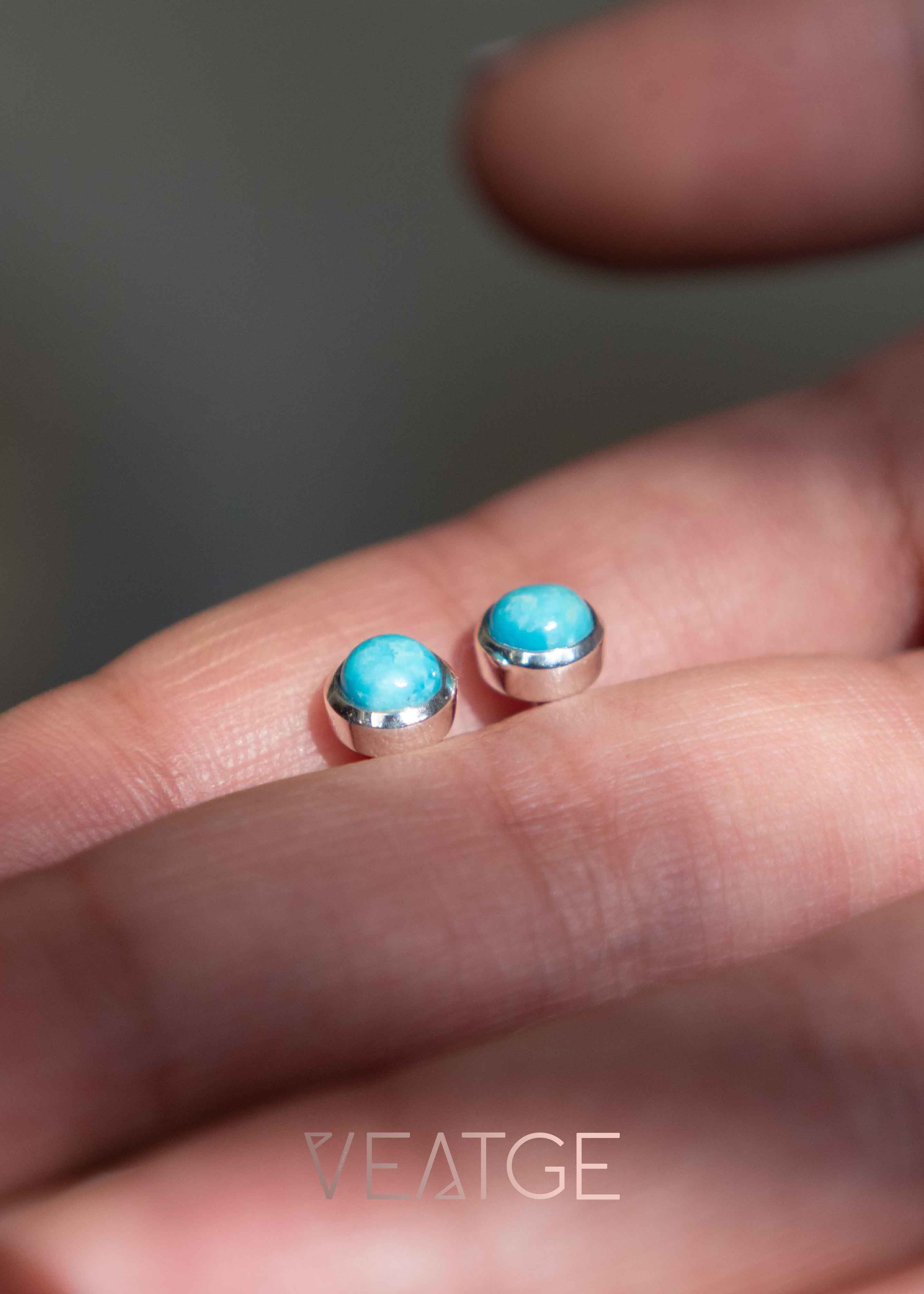 Genuine Arizona Turquoise Studs - small