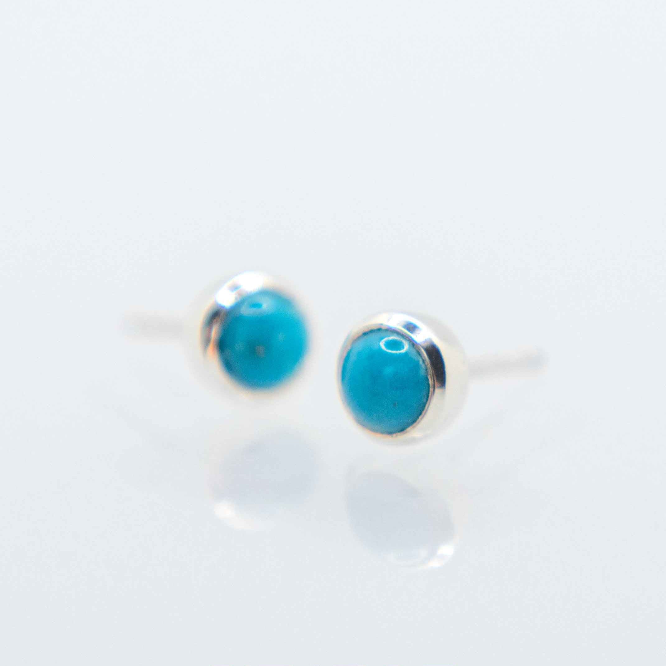 Ear Studs Genuine Turquoise Stud Earrings Sterling Silver Genuine