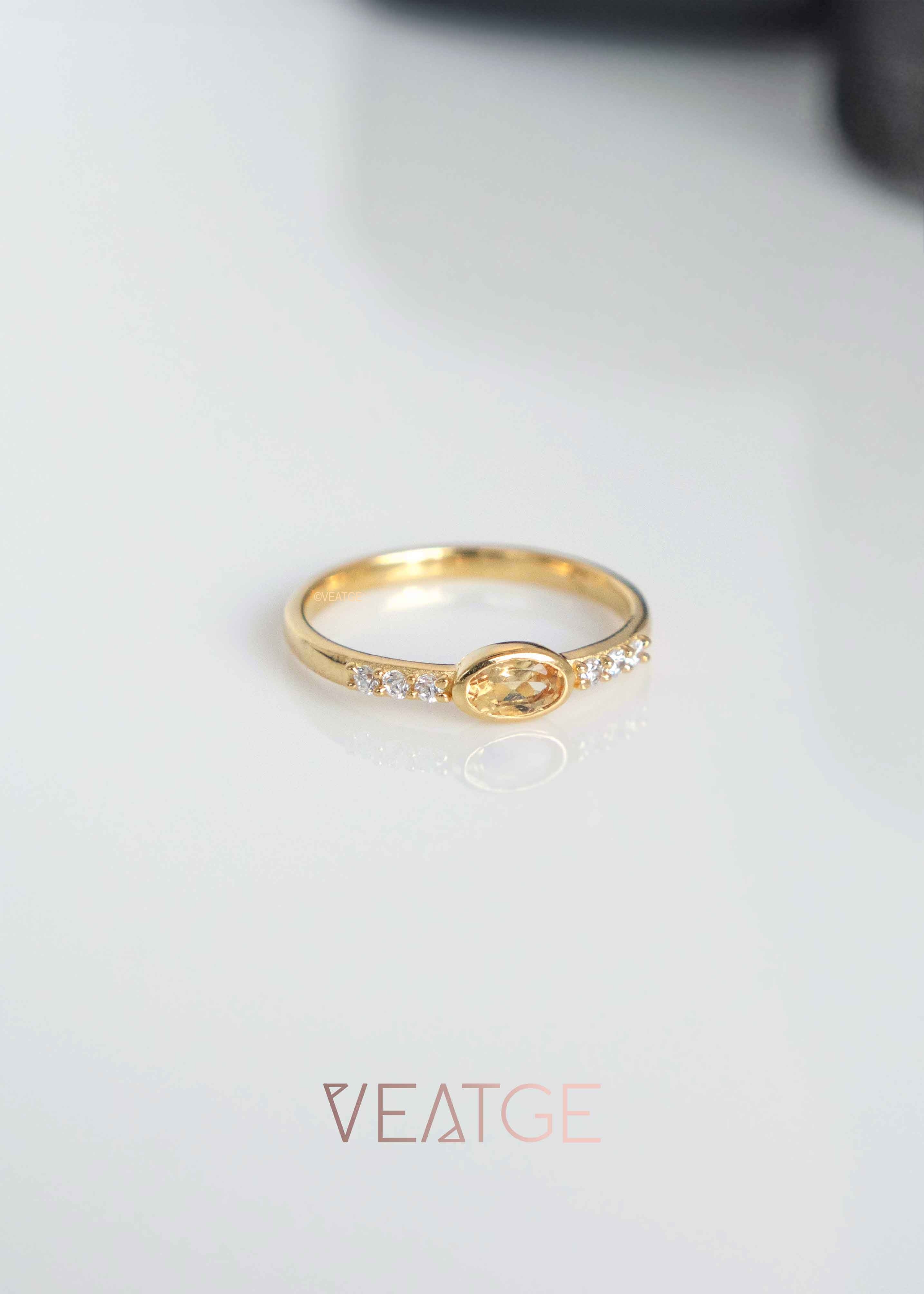 Citrine Birthstone stacking ring bands