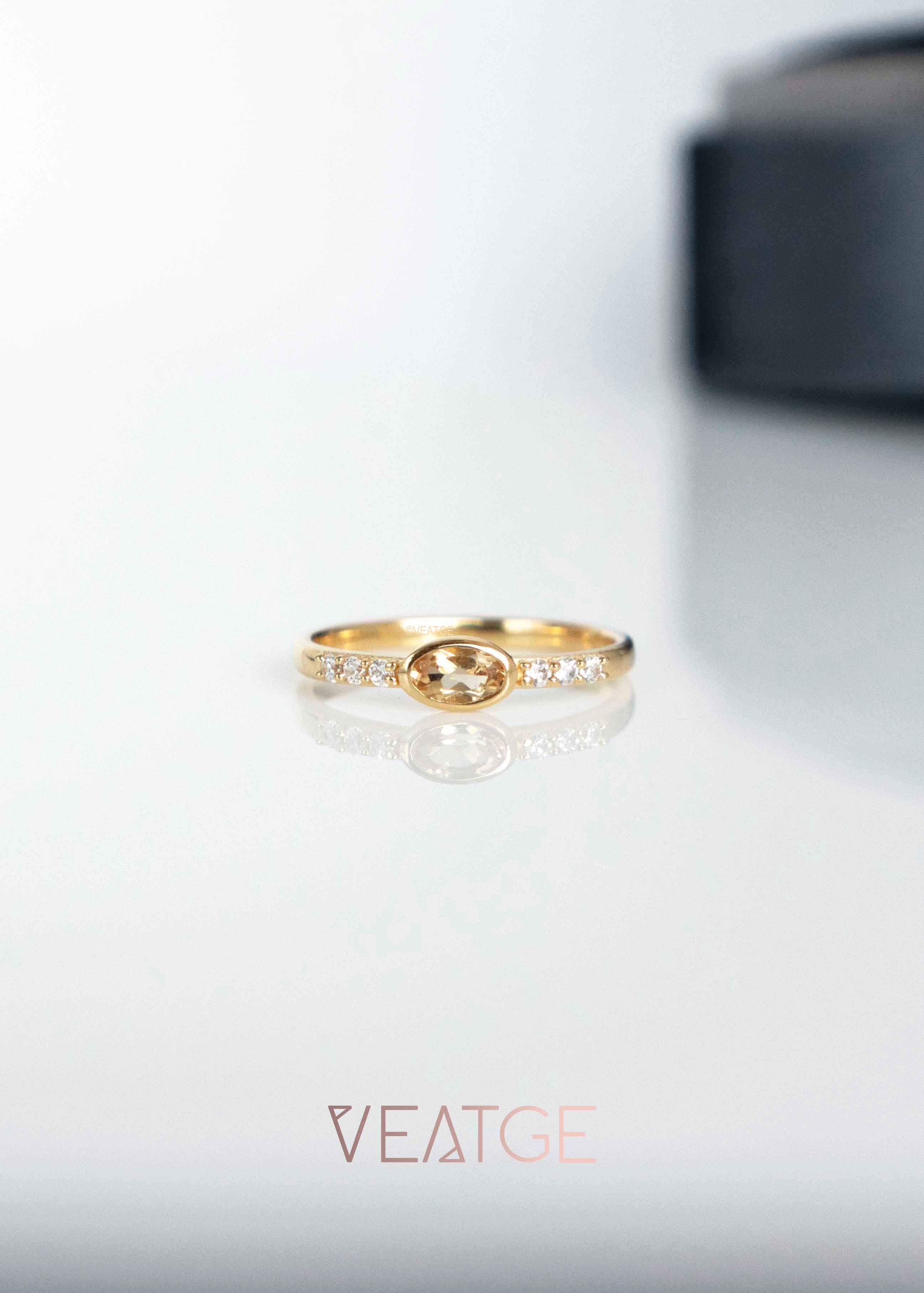 Citrine Birthstone stacking ring bands