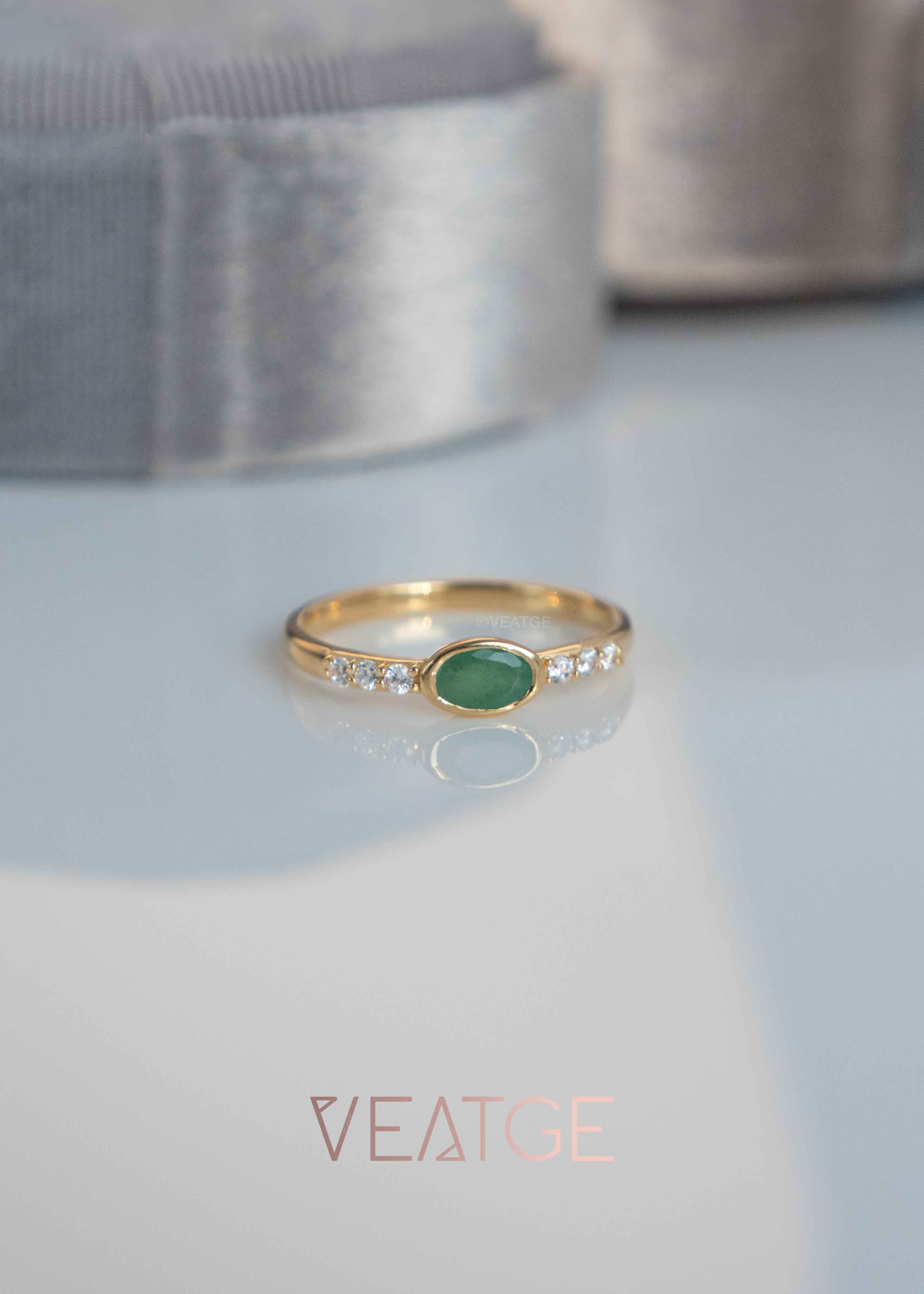 Emerald Stacking Band Ring 