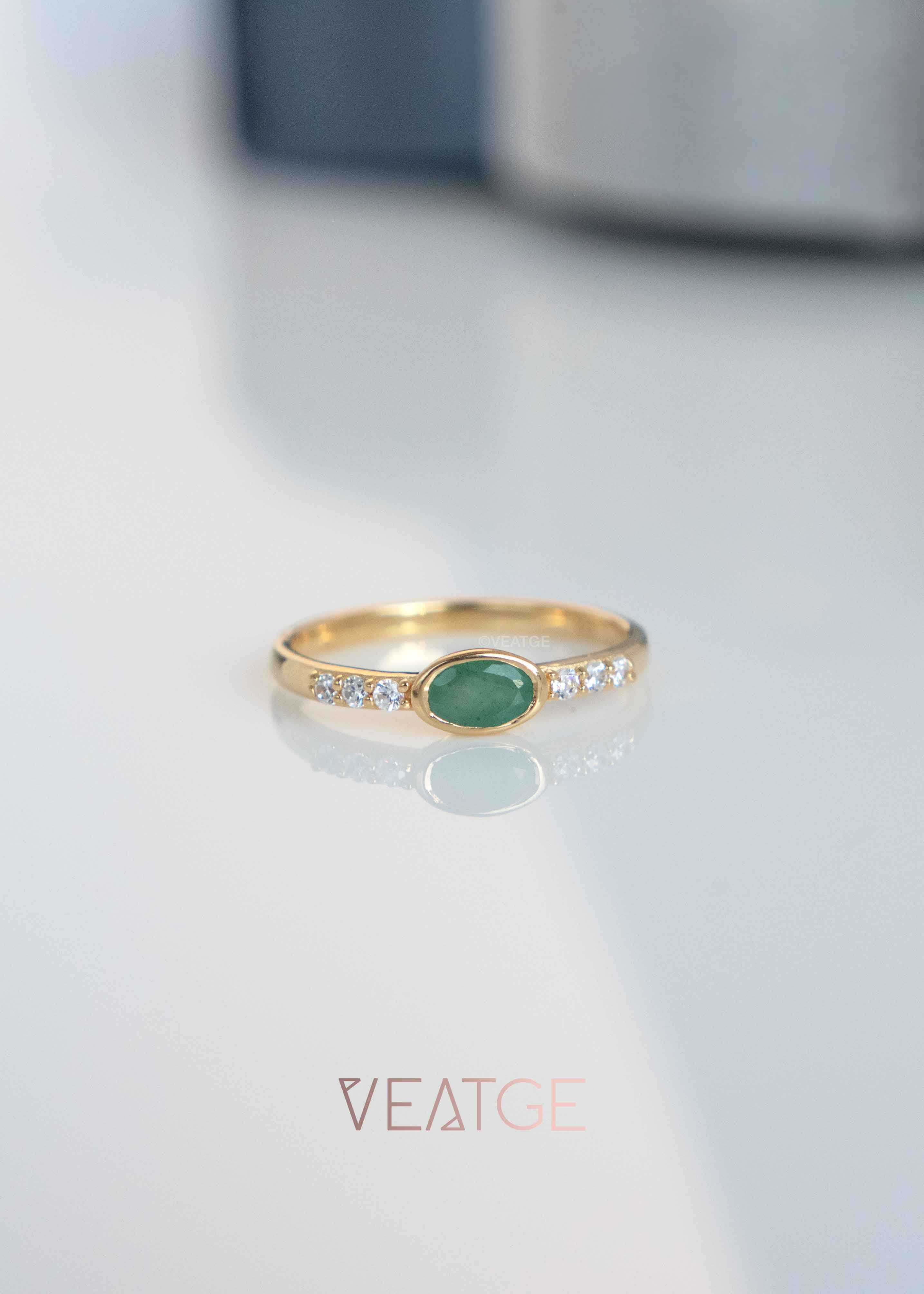 Emerald Stacking Band Ring 