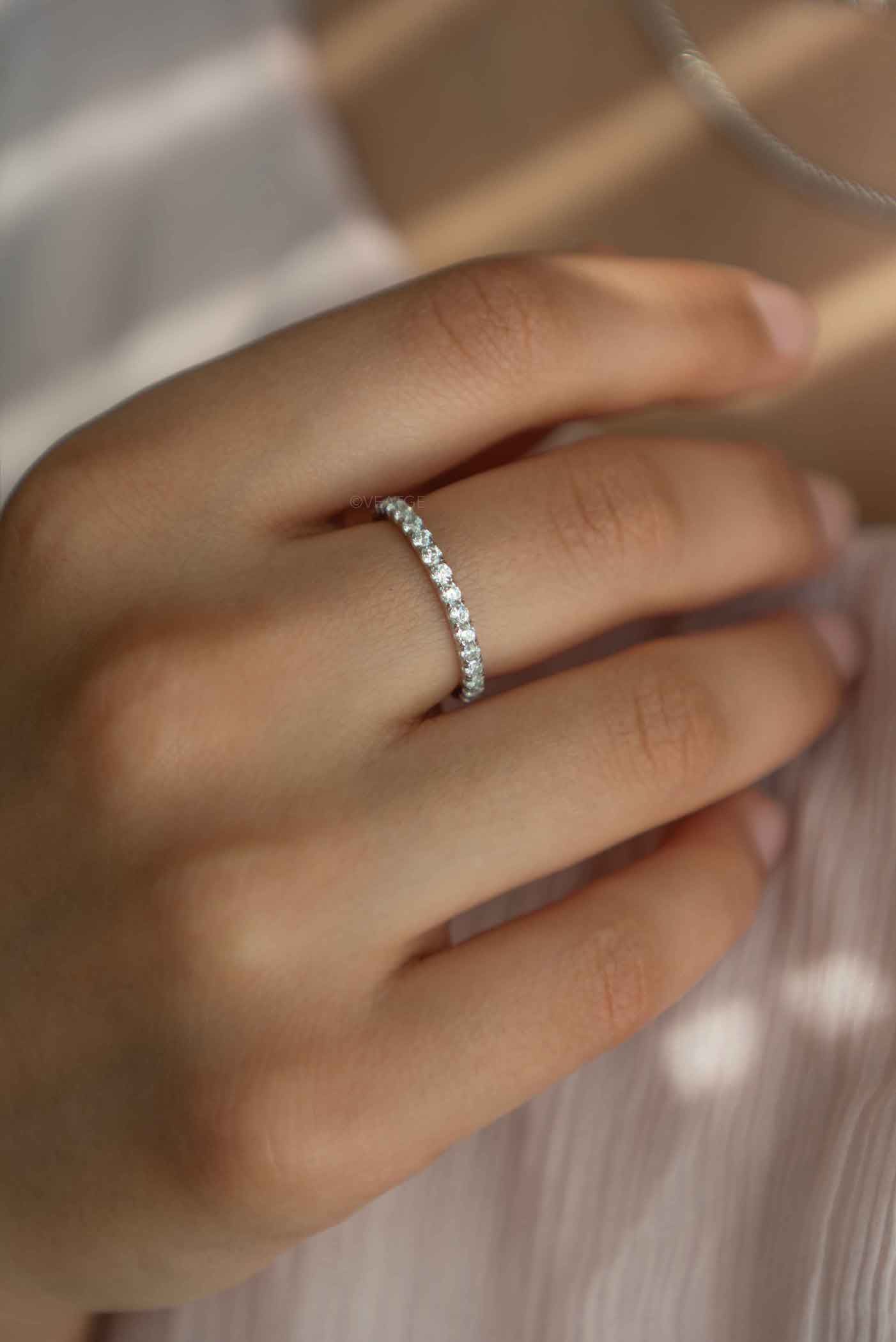 Full Eternity Band Diamond Ring, Simple Wedding Band, Dainty Stacking Ring, Micro pave ring, Promise Ring, Stackable Rings Gold