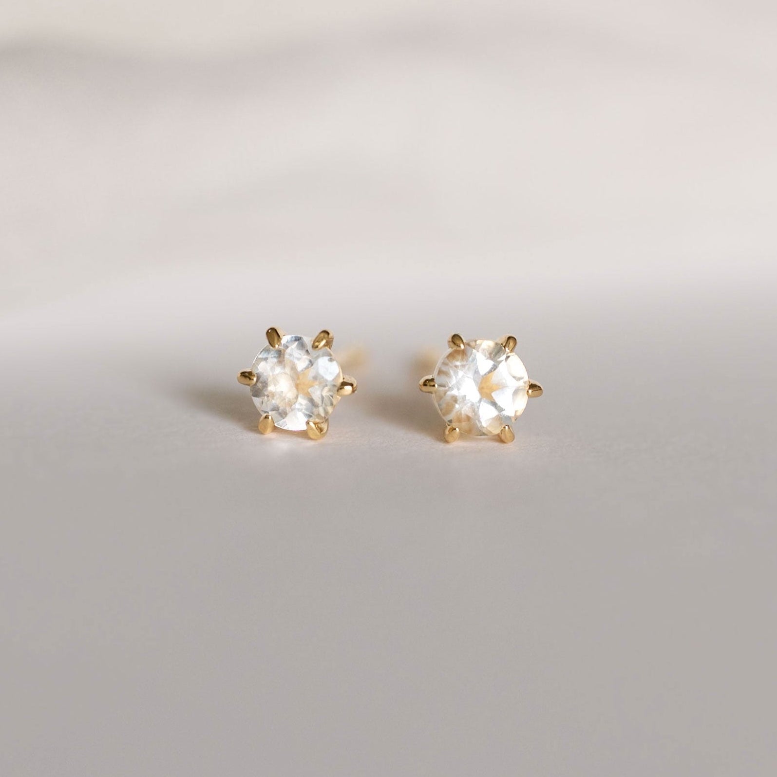 Dainty Stud Earrings Dainty Small Minimalist 14k Gold, April Birthstone, Birthday Gifts for girls, second piercing studs