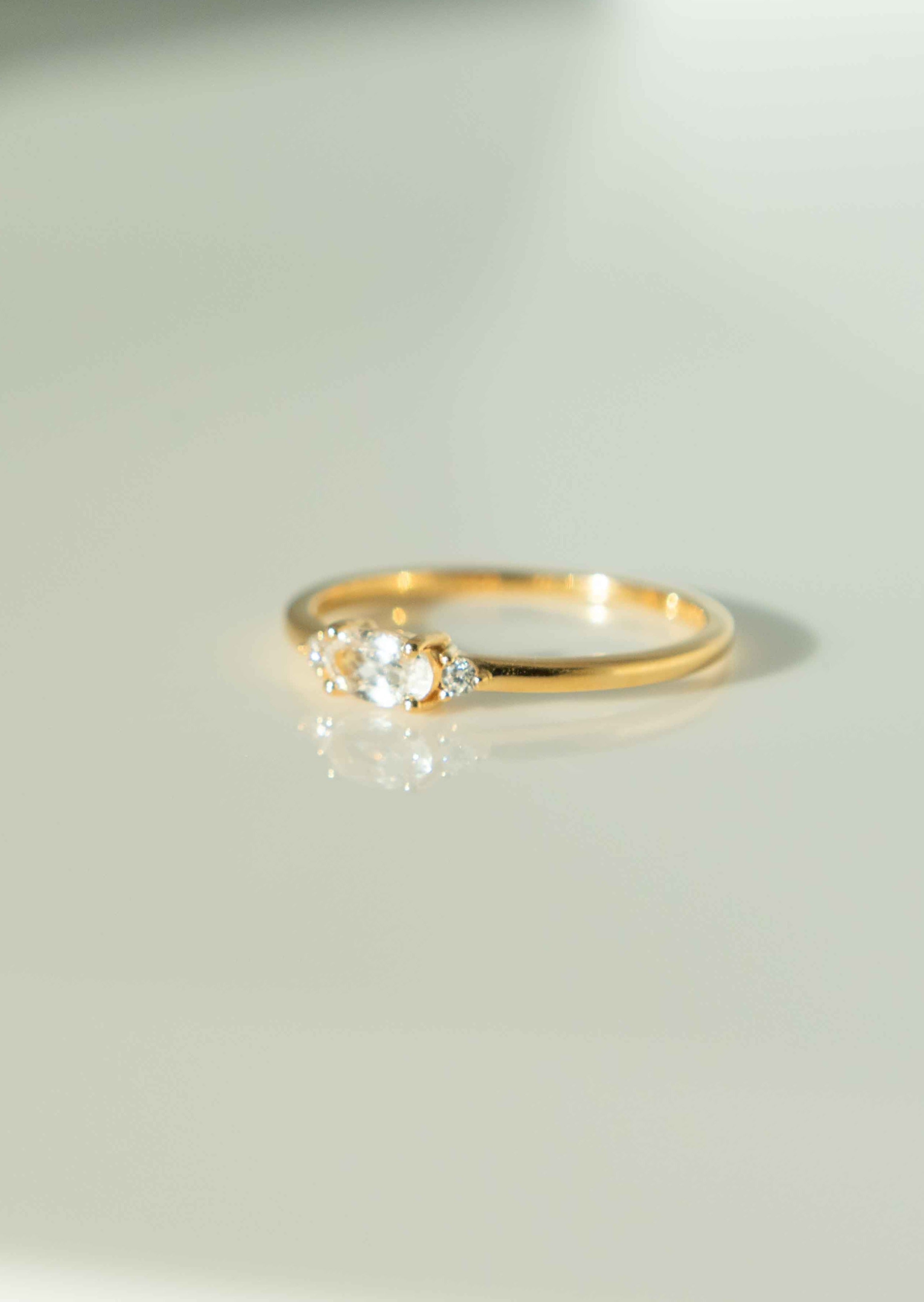 April Birthstone - White Topaz Stacking Ring