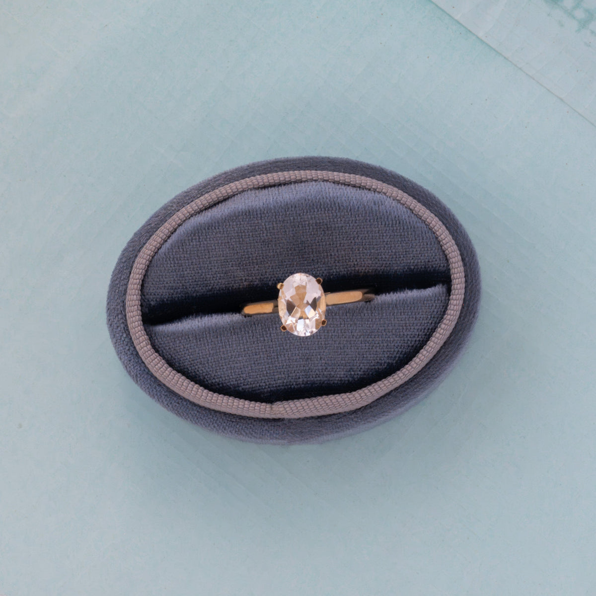 2ct White Topaz Ring With Hidden Halo