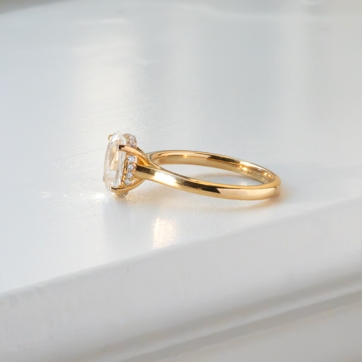 2ct White Topaz Ring With Hidden Halo