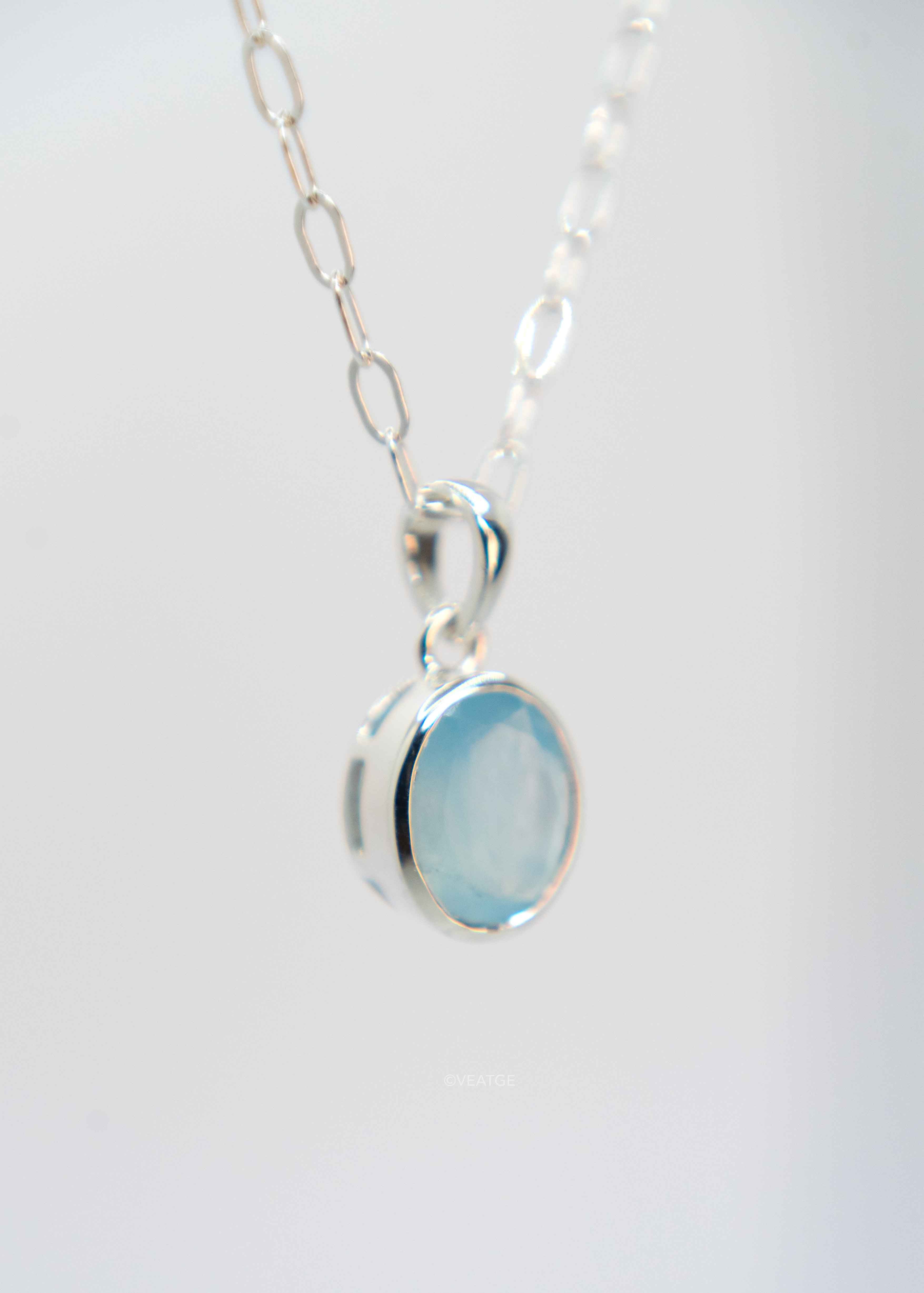 Aquamarine Statement Oval Necklace