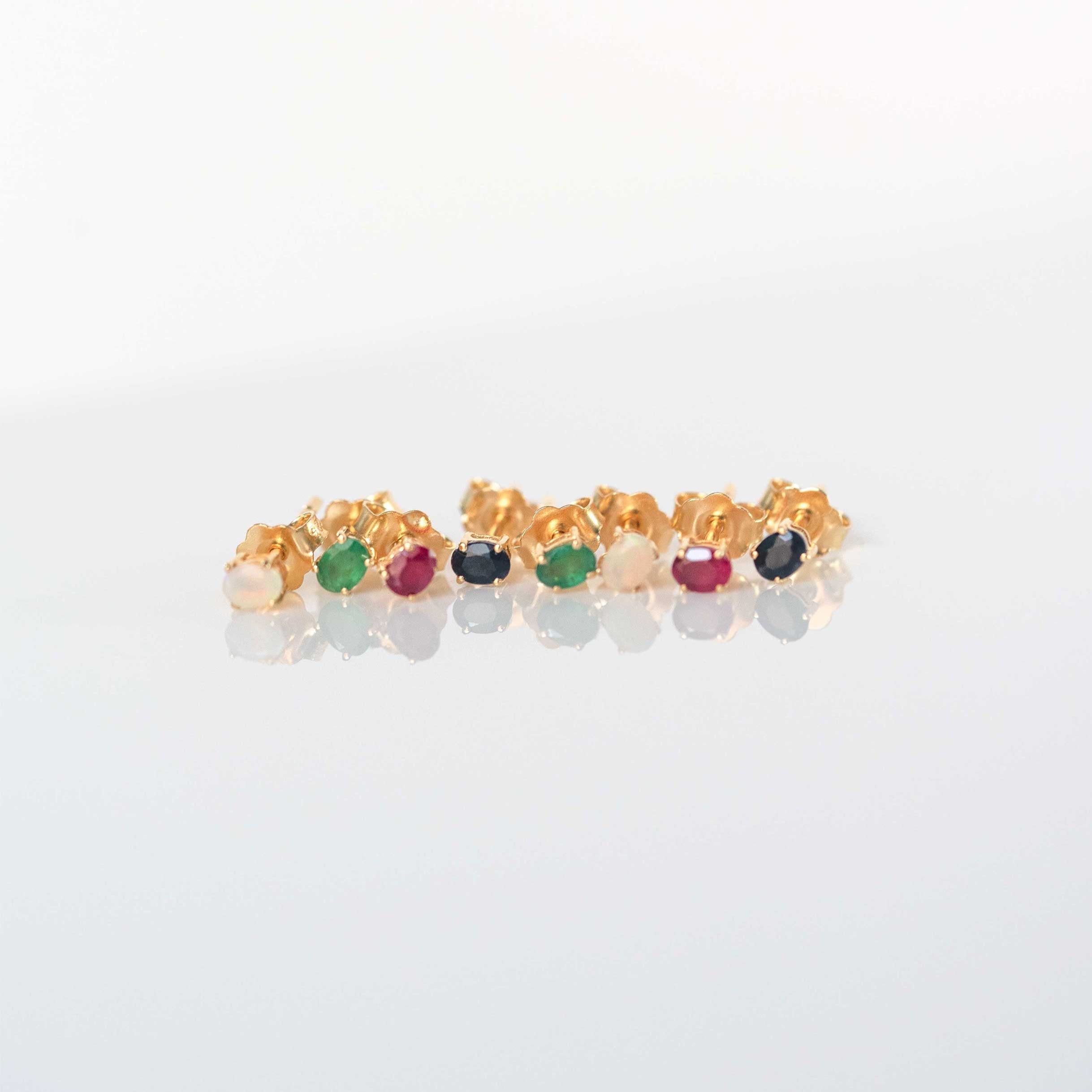 Emerald Dainty Stud Earrings