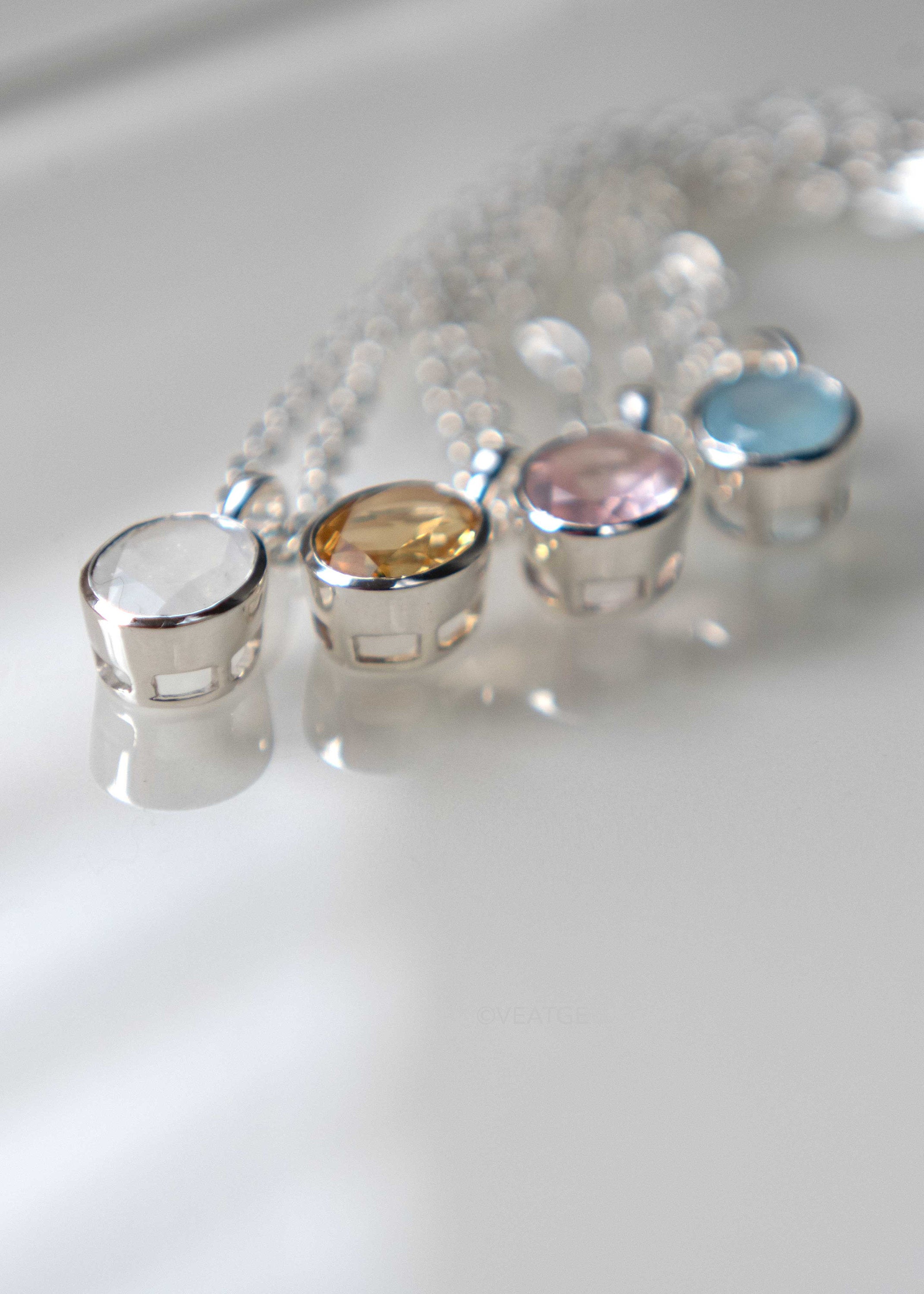 Moonstone silver necklace