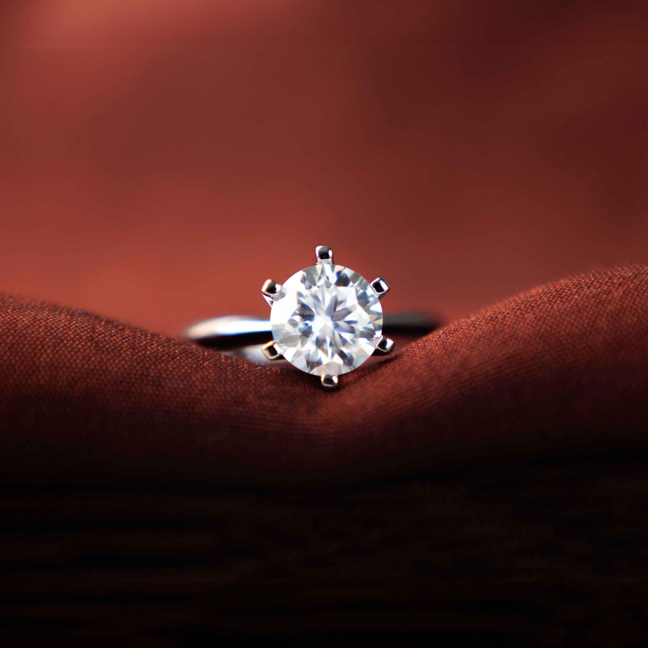 Moissanite Ring Brilliant Cut 1ct and 2ct