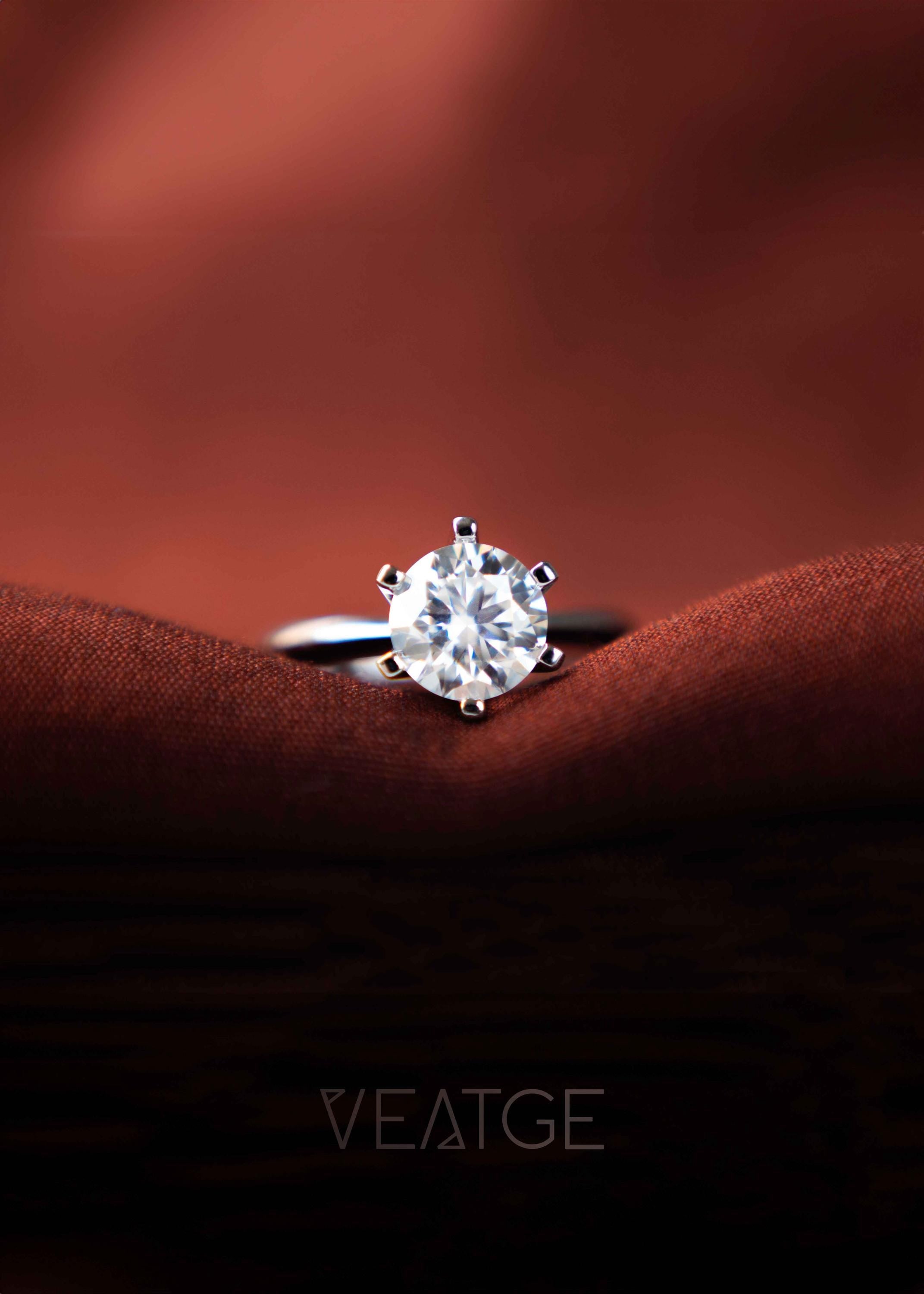 Classic Moissanite Ring Brilliant Cut