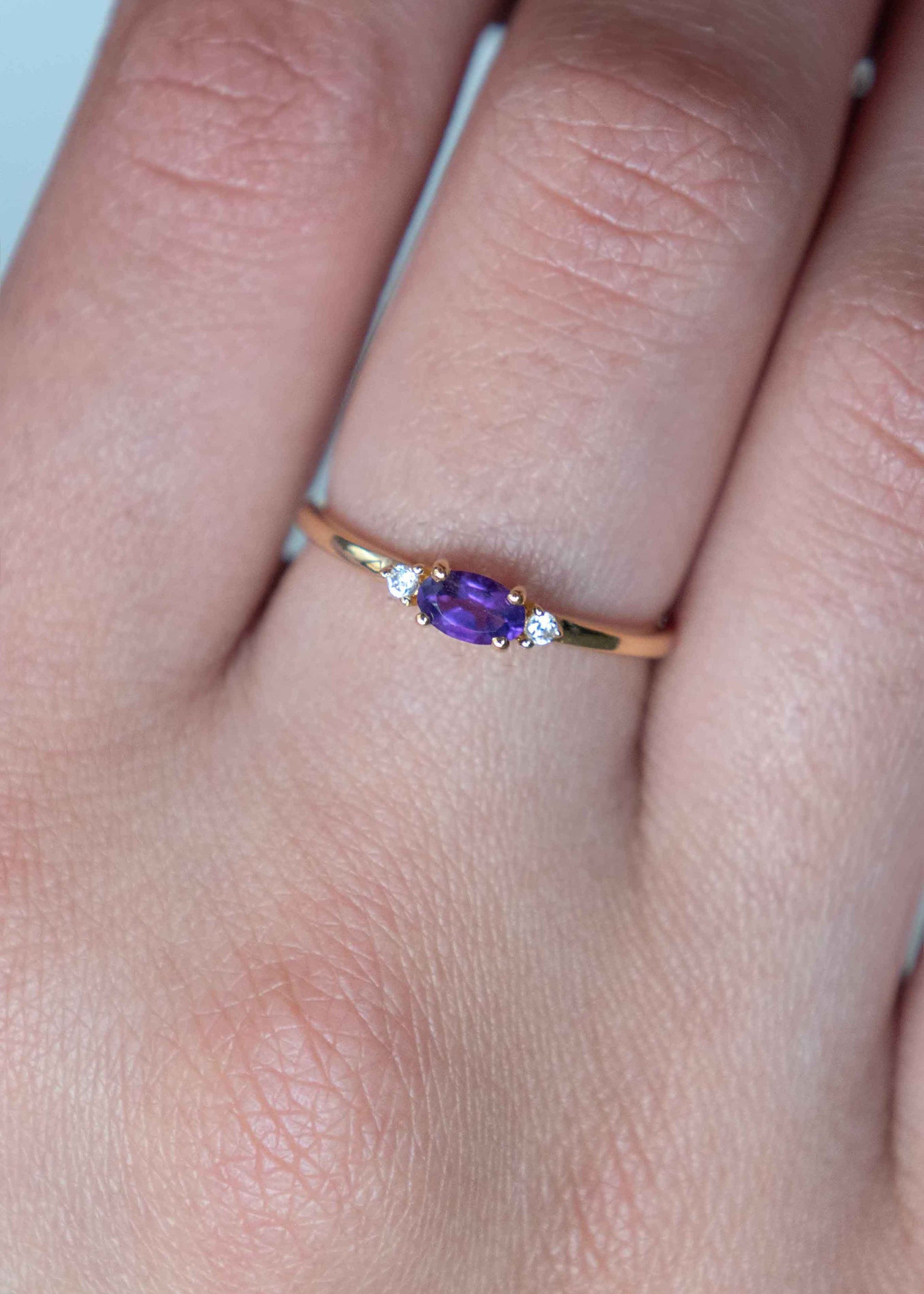 Amethyst Stacking Ring Gold
