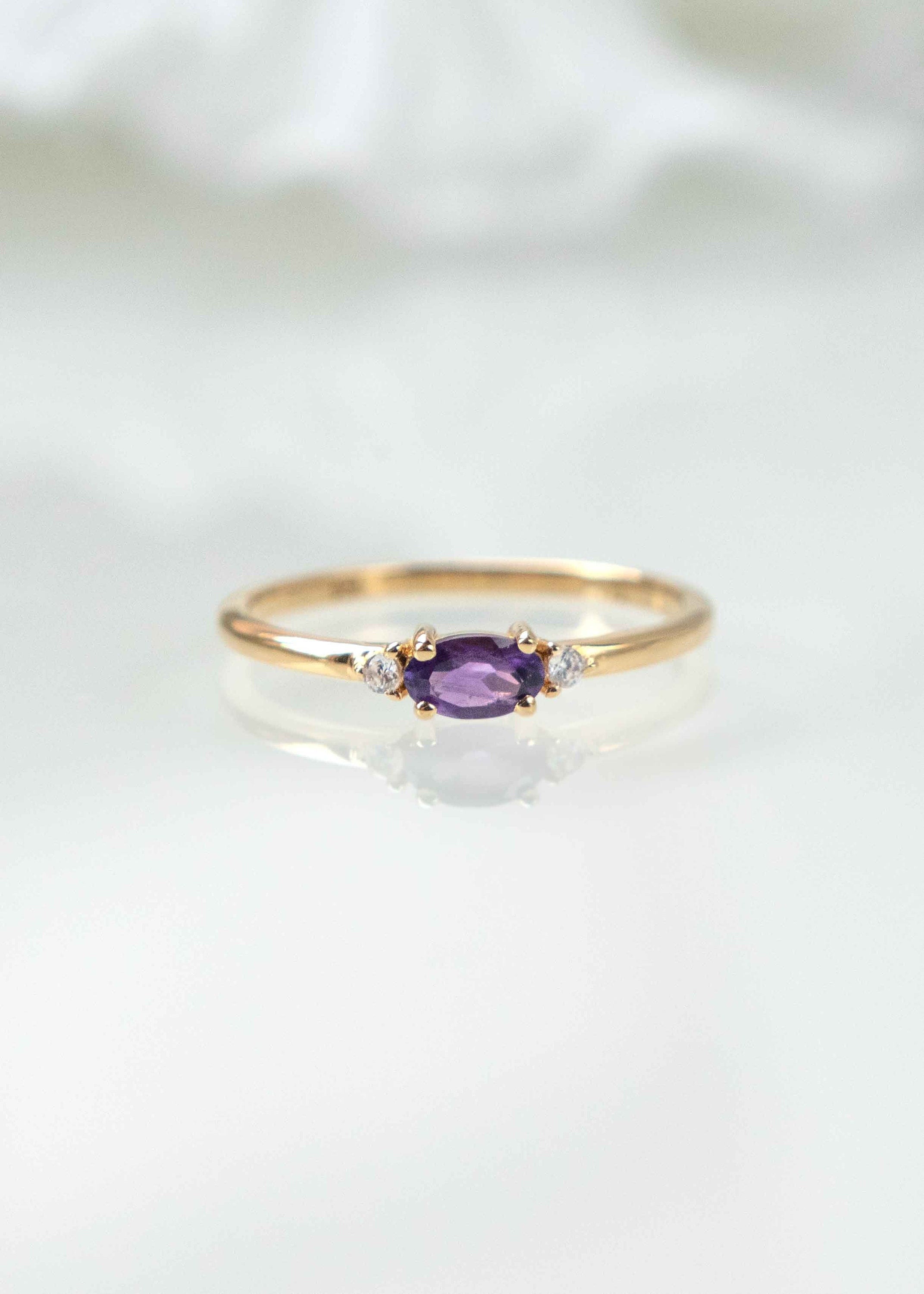 Amethyst Stacking Ring Gold
