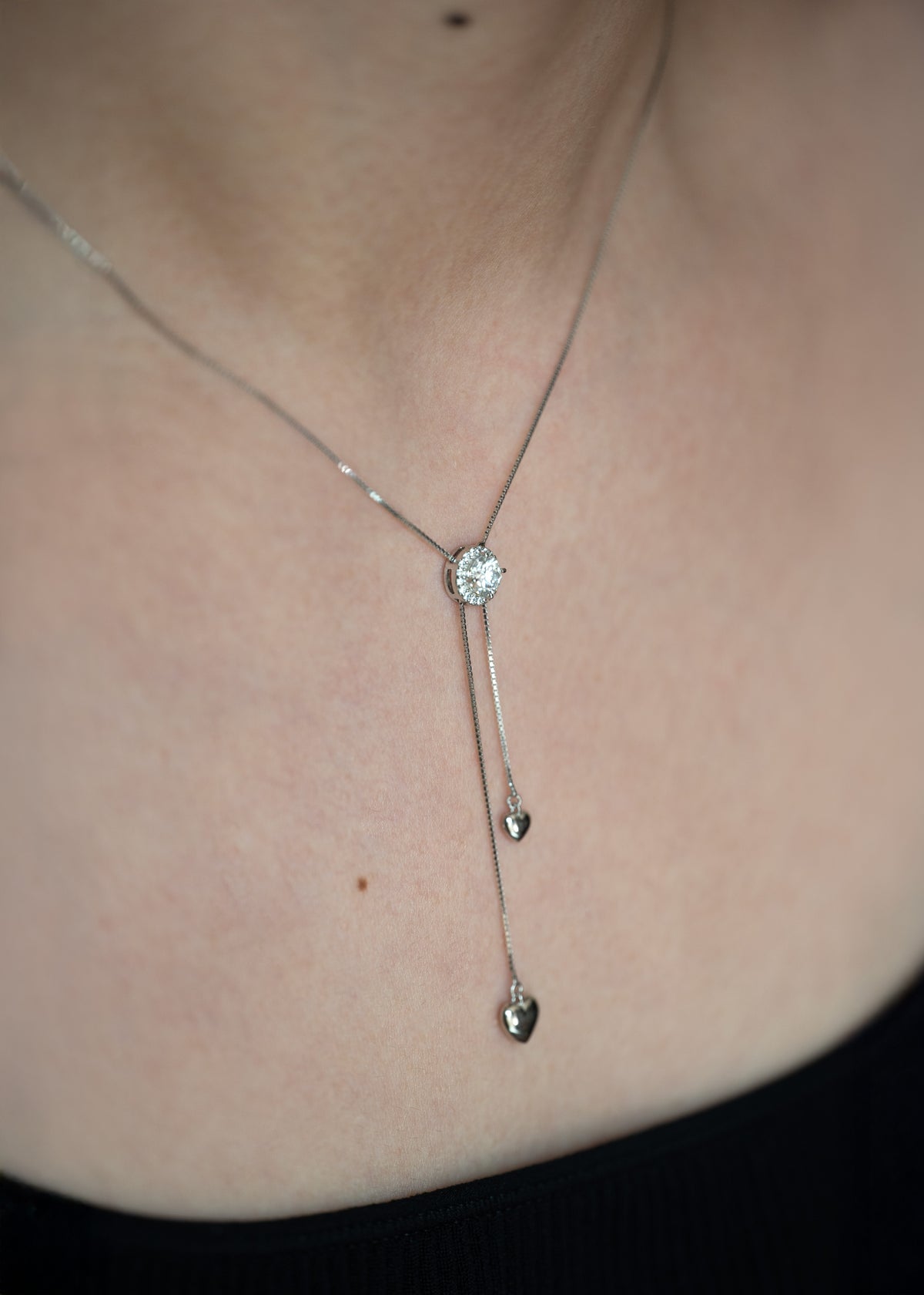 Moissanite Lariat Y Necklace