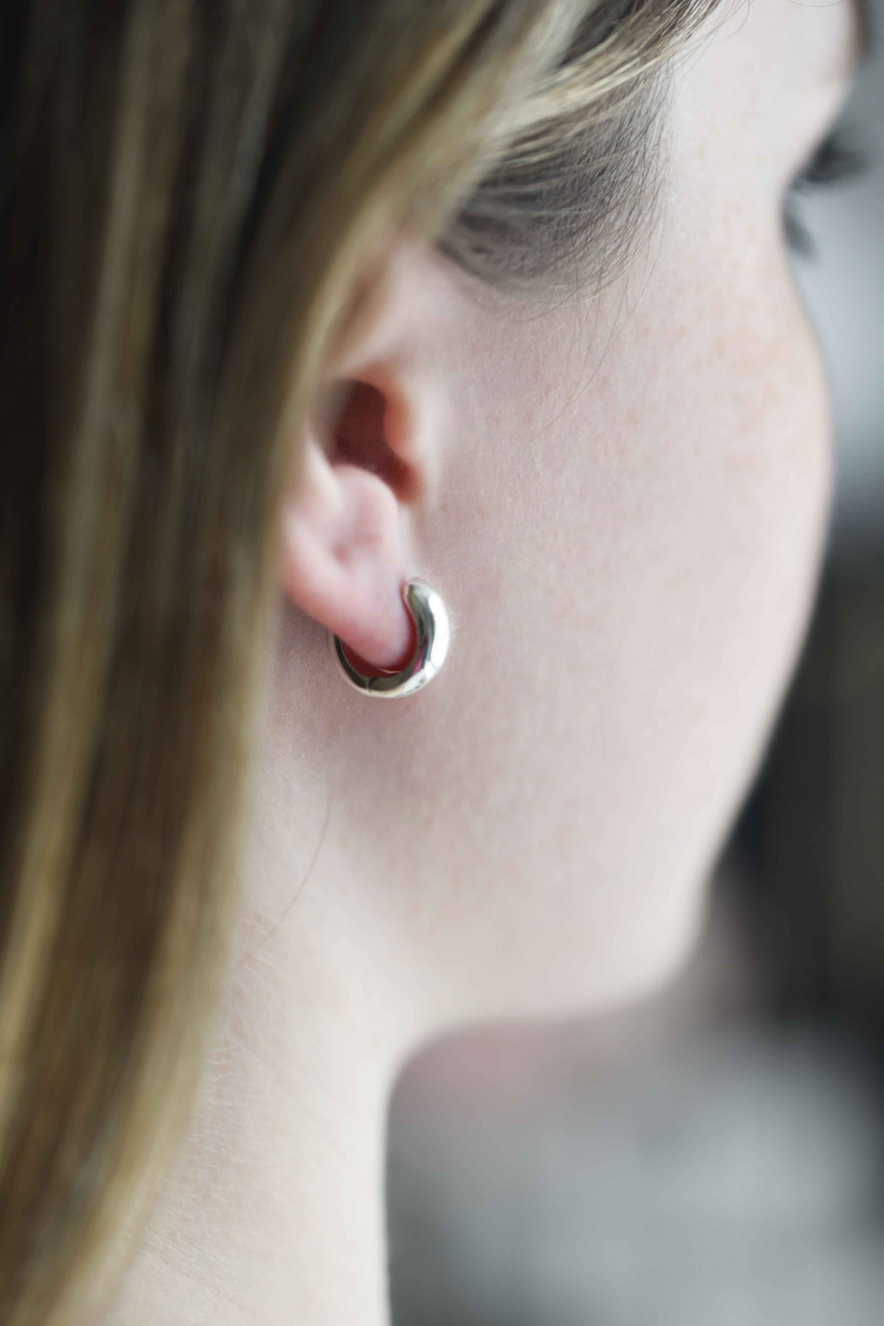 Dome Huggie Hoop Earrings