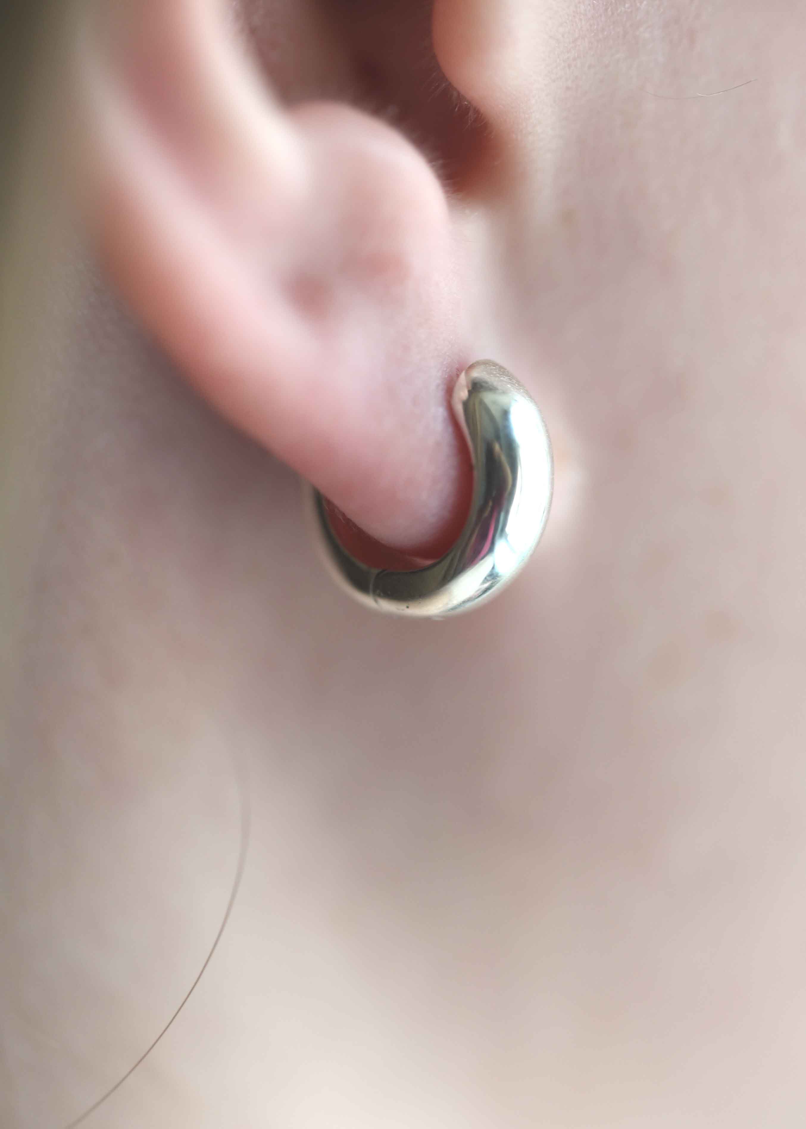Dome Huggie Hoop Earrings