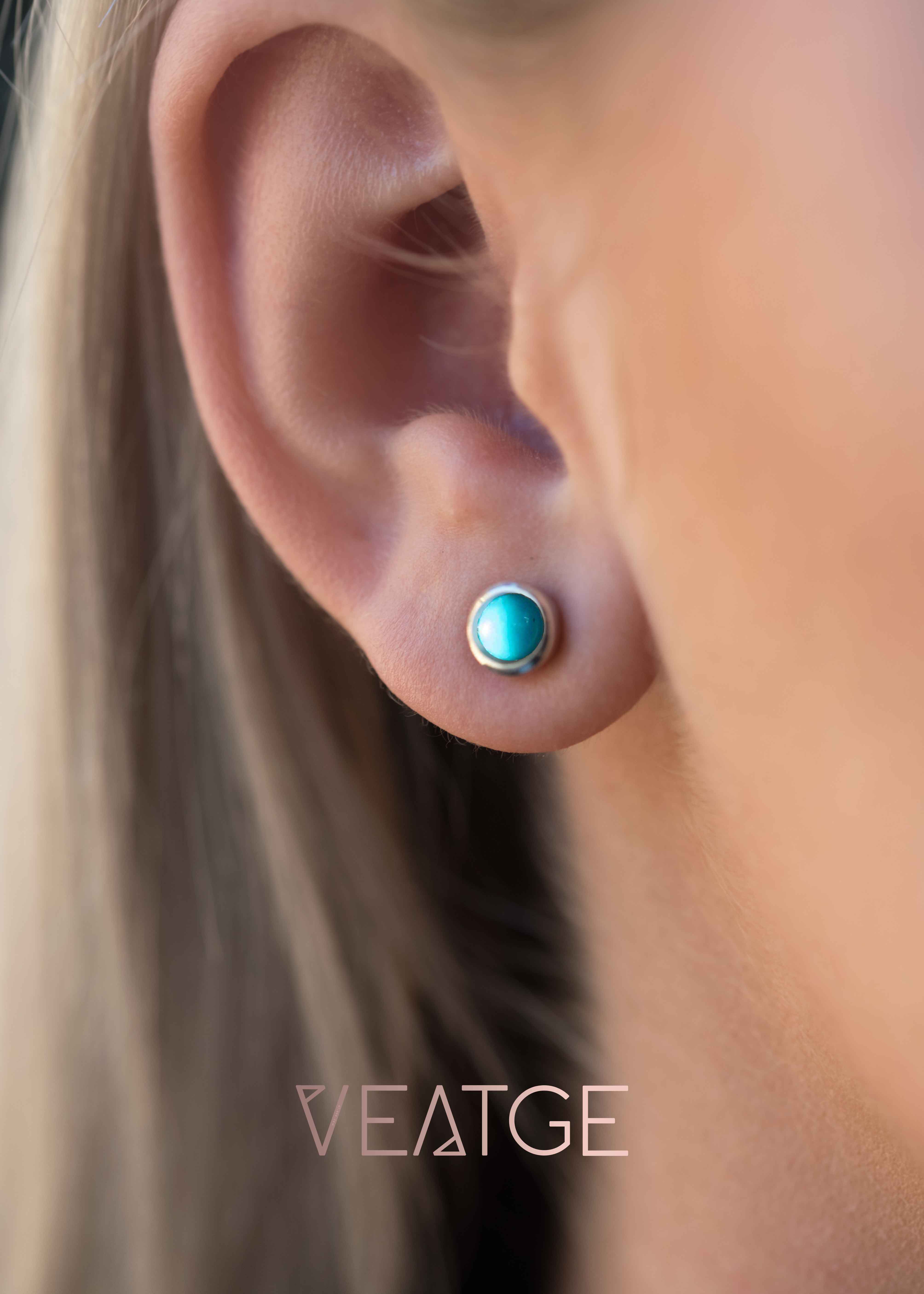 Genuine Arizona Turquoise Studs - small