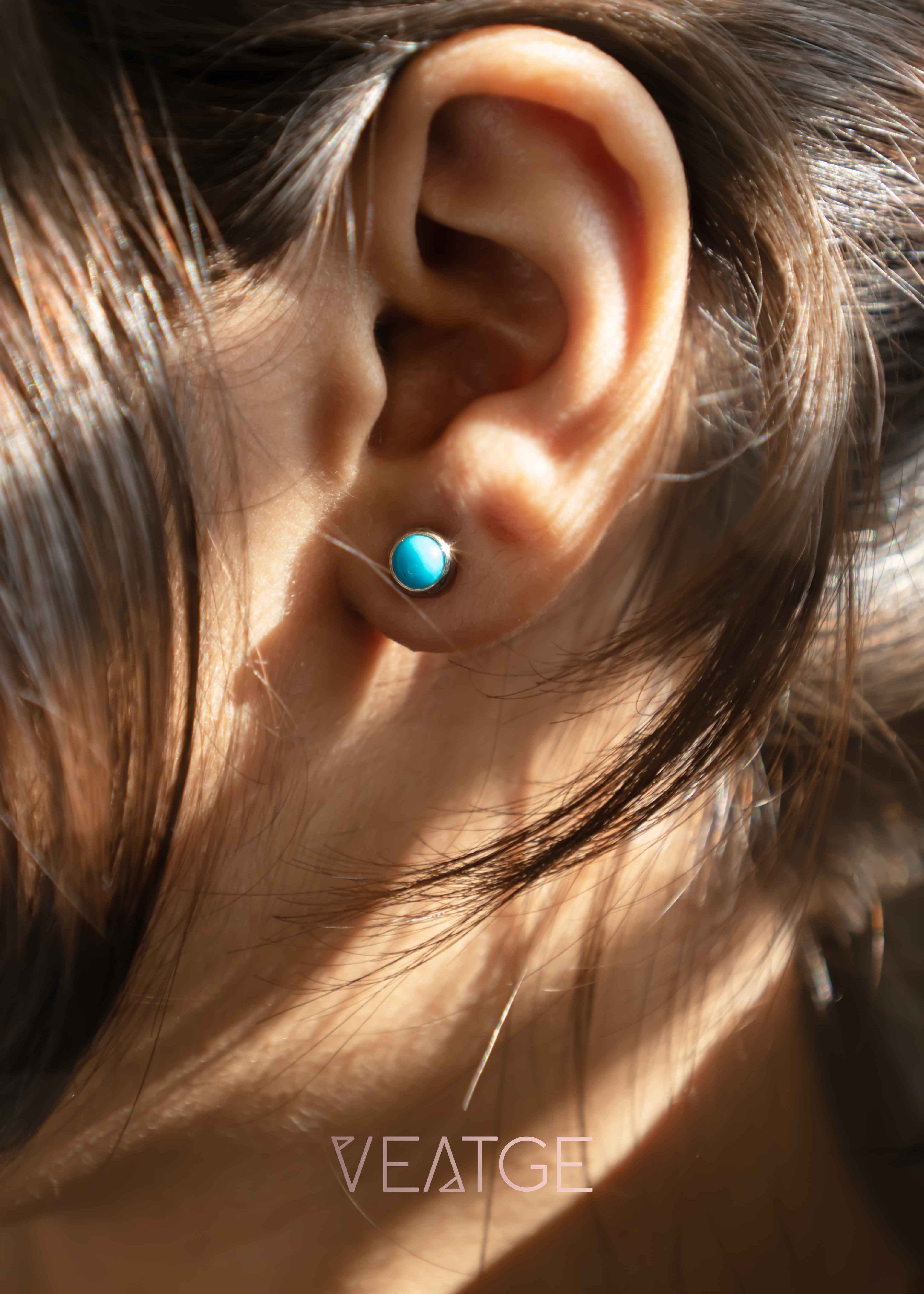 Genuine Arizona Turquoise Studs - small