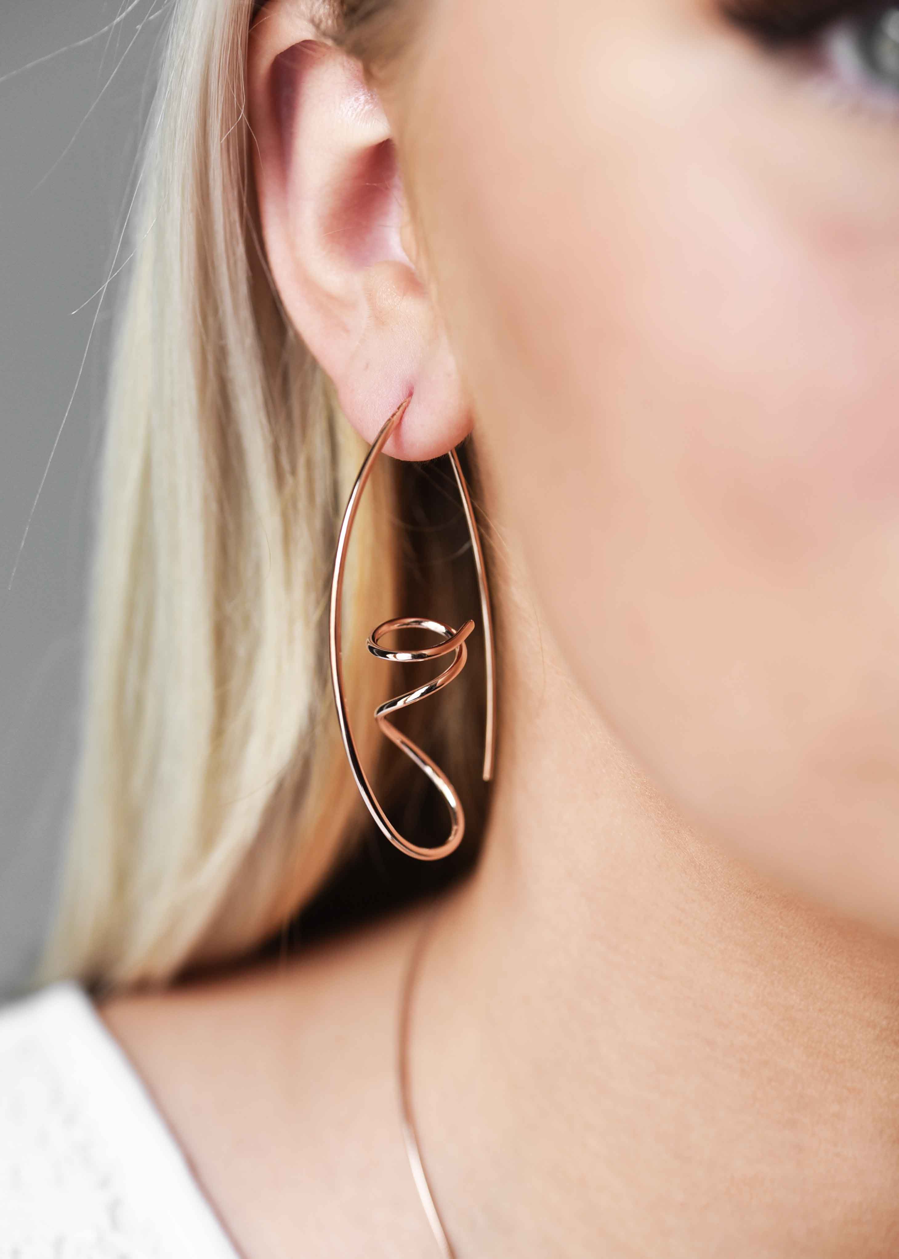 Geometric Gold Earrings large hoops modern statement