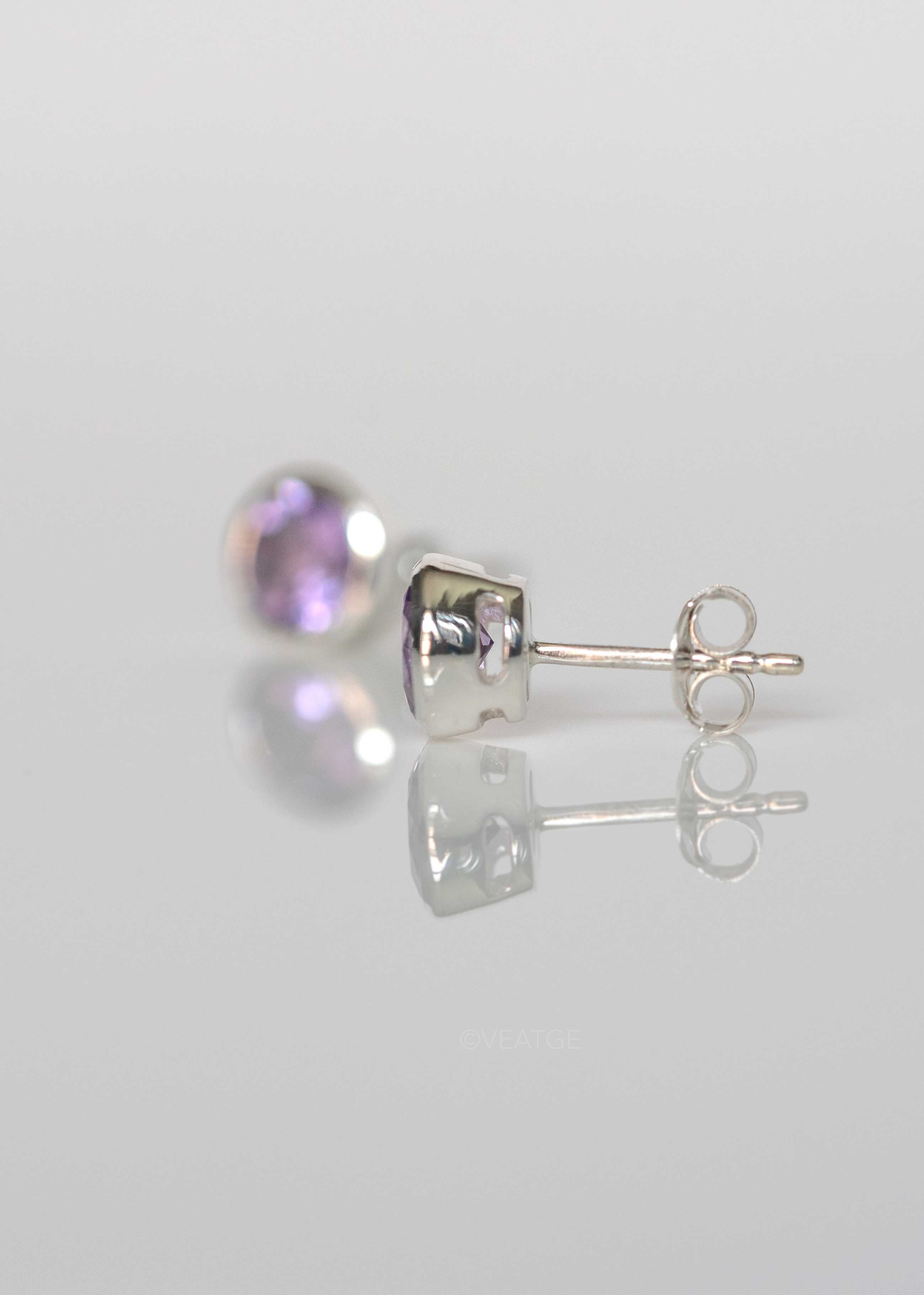 amethyst sterling silver studs February birthstone gifts for girls 