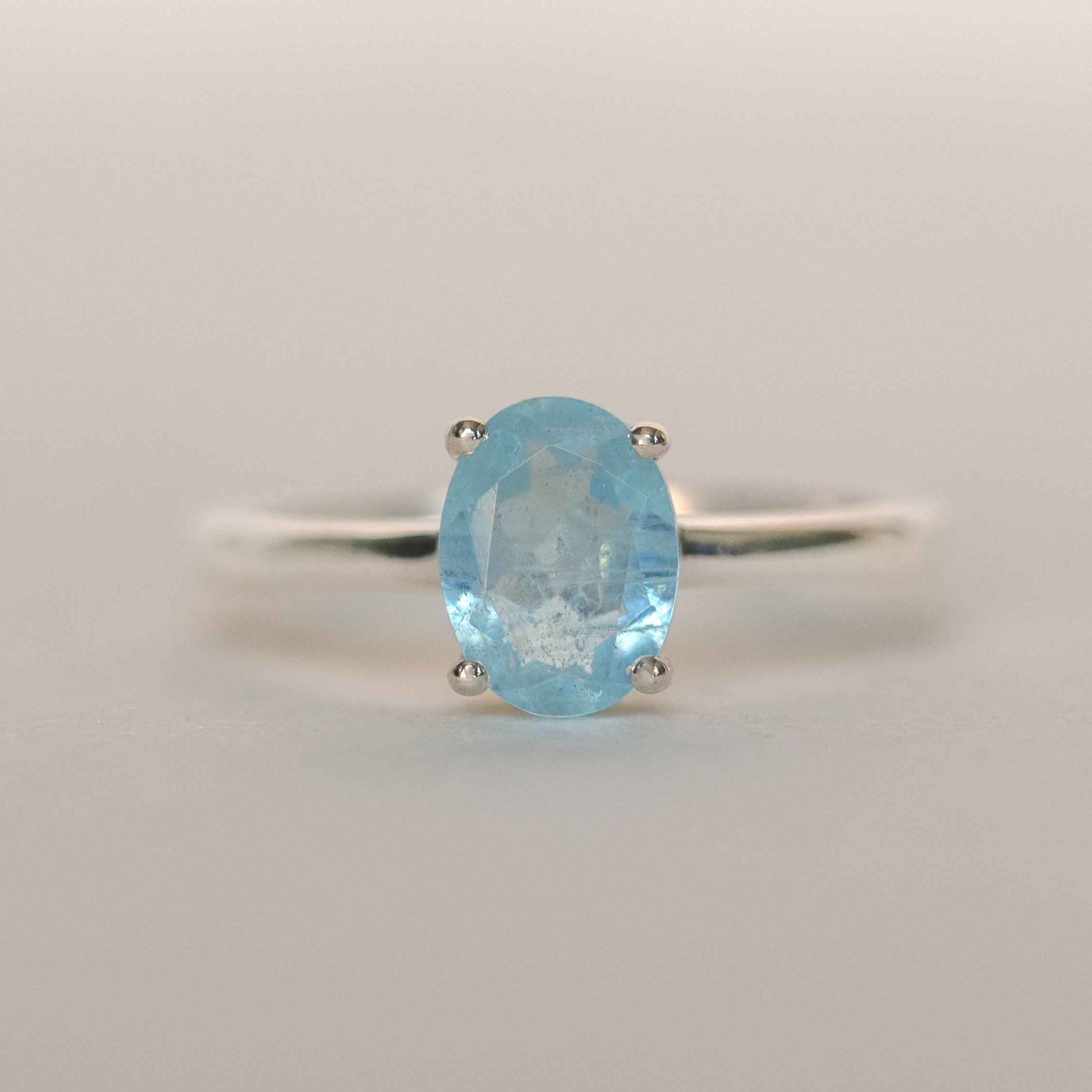 aquamarine silver ring