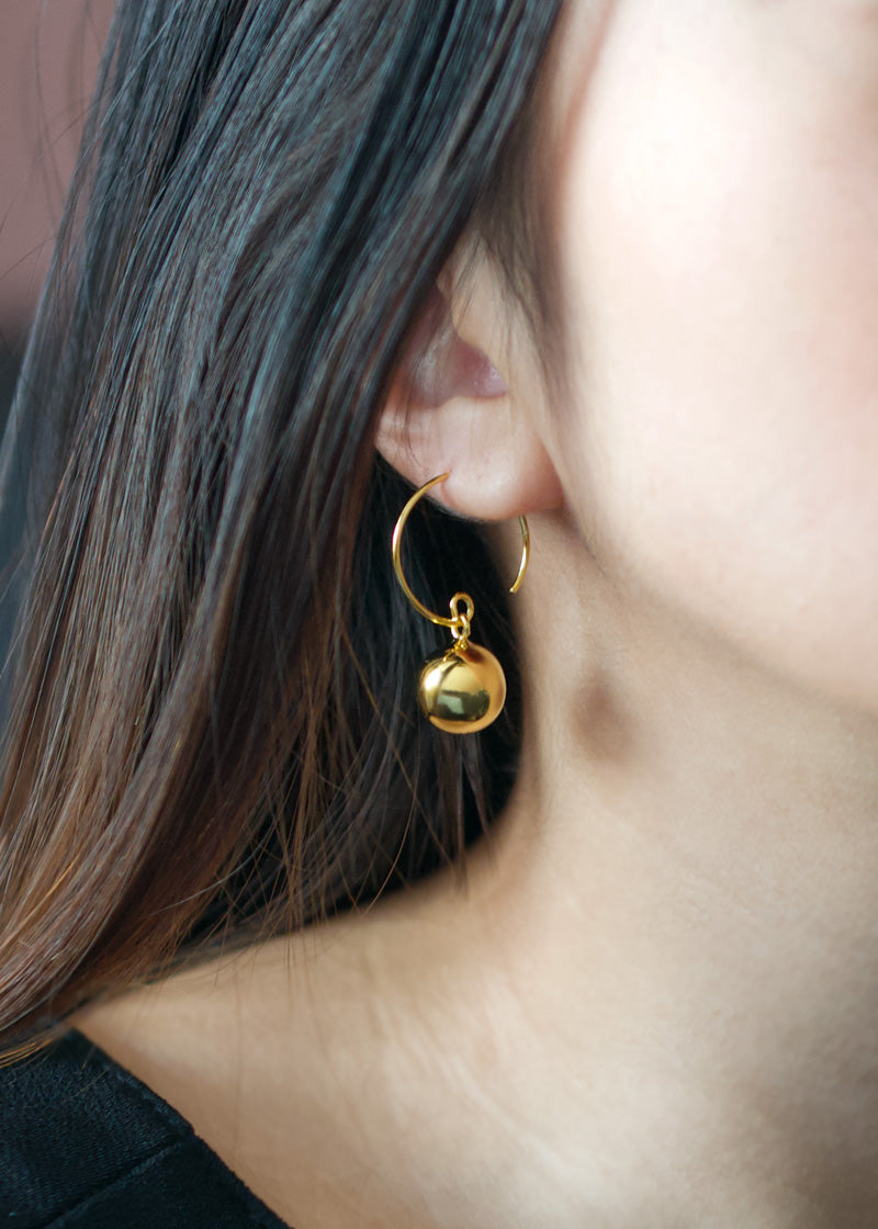 Ball Wire Hoops Earrings